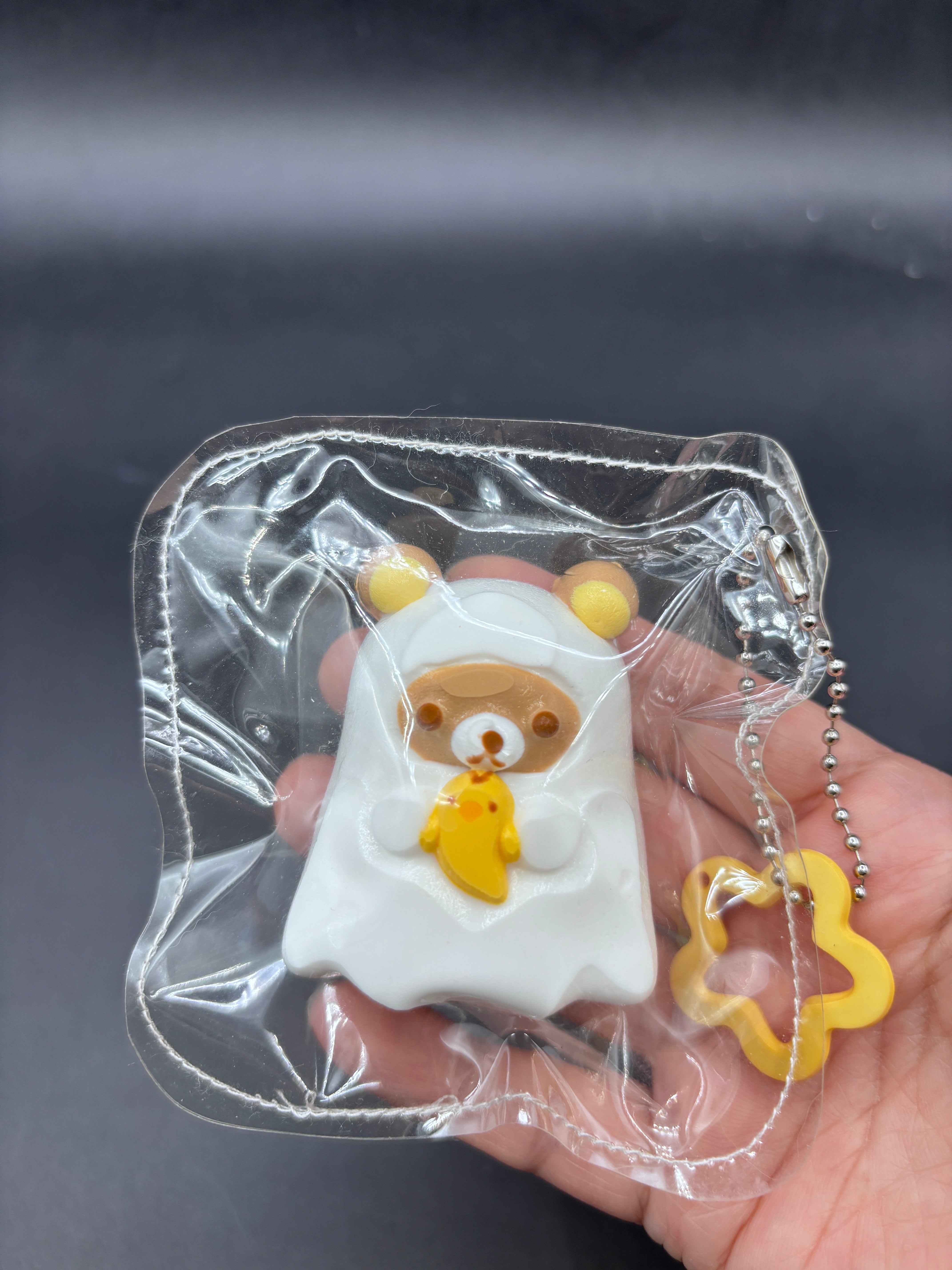 Rilakkuma ghost  taba squishy keychain