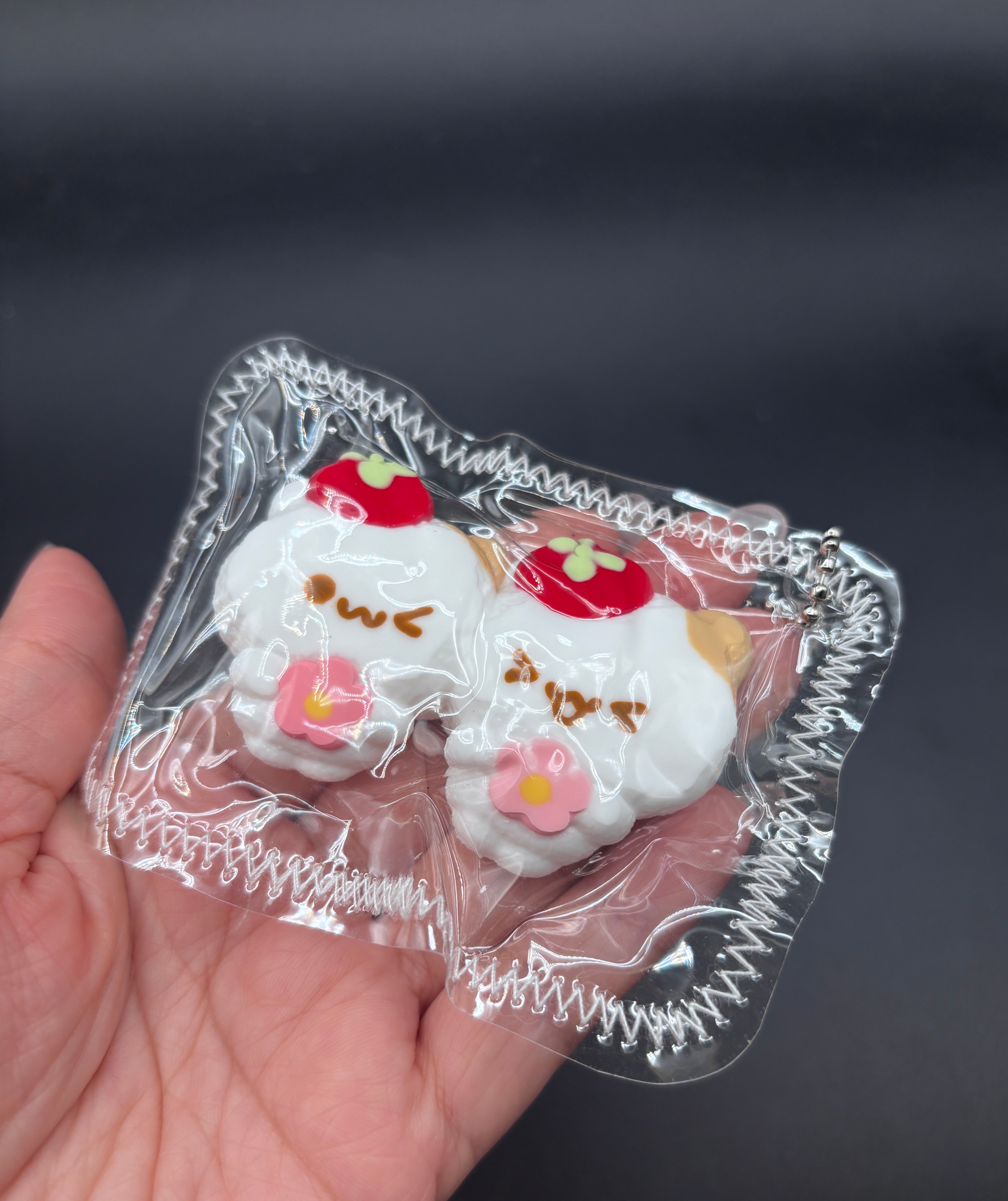 Cute mini keychain soft pack of 2 hamster twins taba squishy