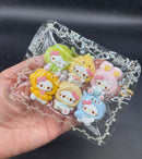 Pack of 6 mini kitty in hoodie cute taba squishy