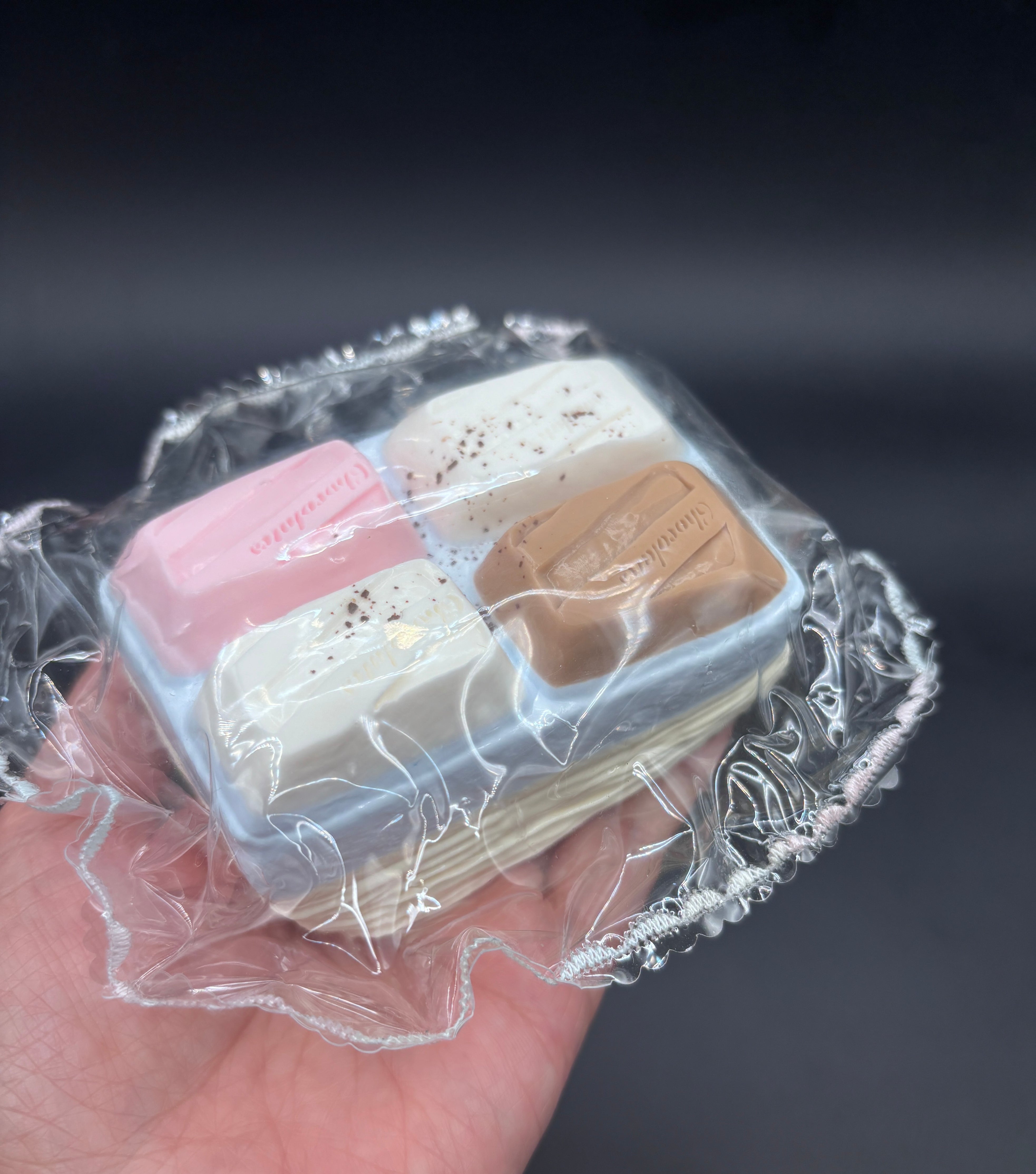 Cute neoplolitan chocolate icecream cup soft