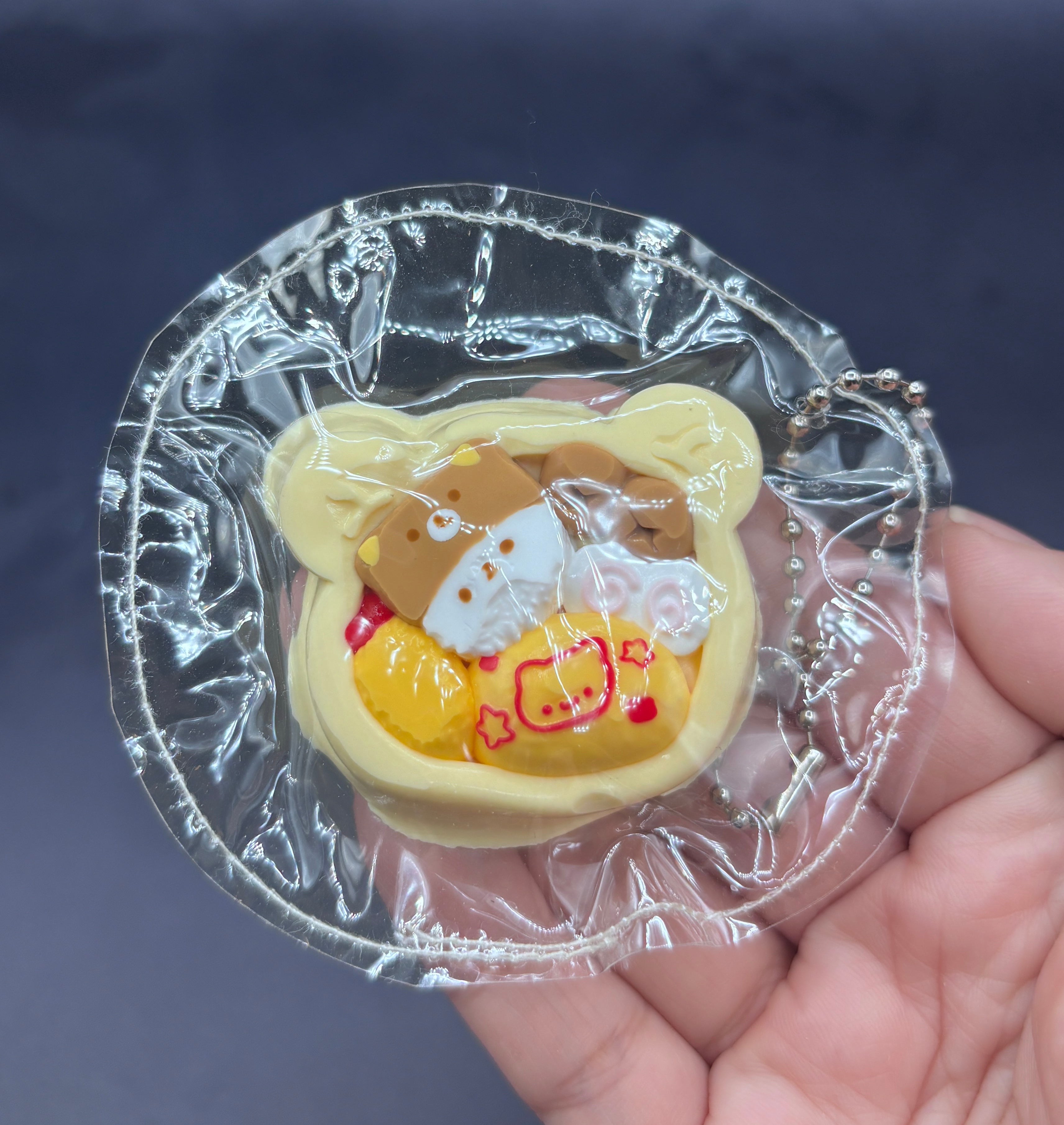 Cute mini keychain bear bento box cute soft  taba squishy