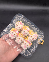 pack of 6 kawaii marshmellow kitty detailed