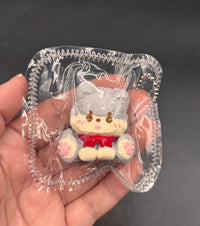 Gray puppy cute mini keychain taba squishy