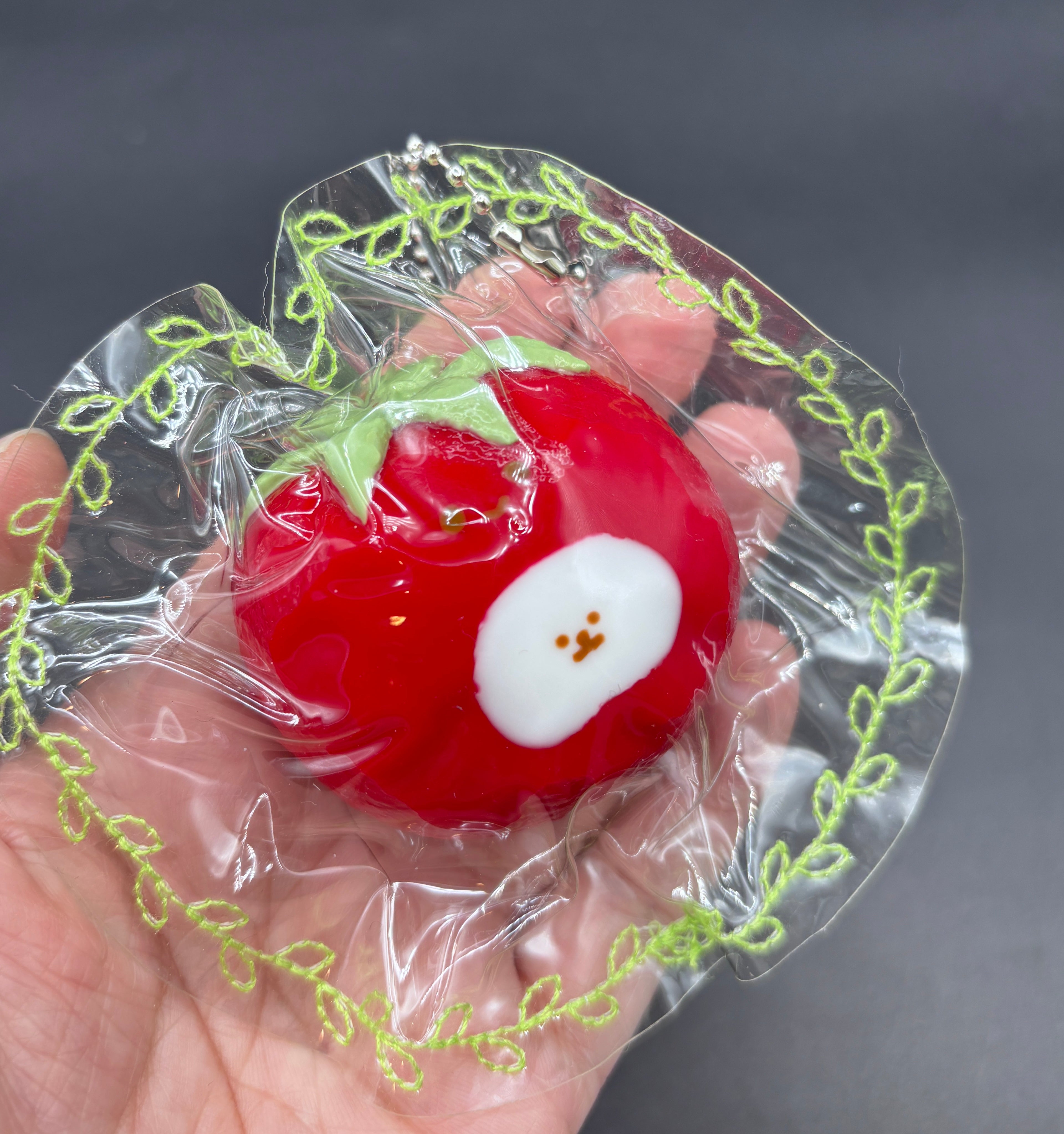 Tomato bear cute mini Taba keychain  taba squishy