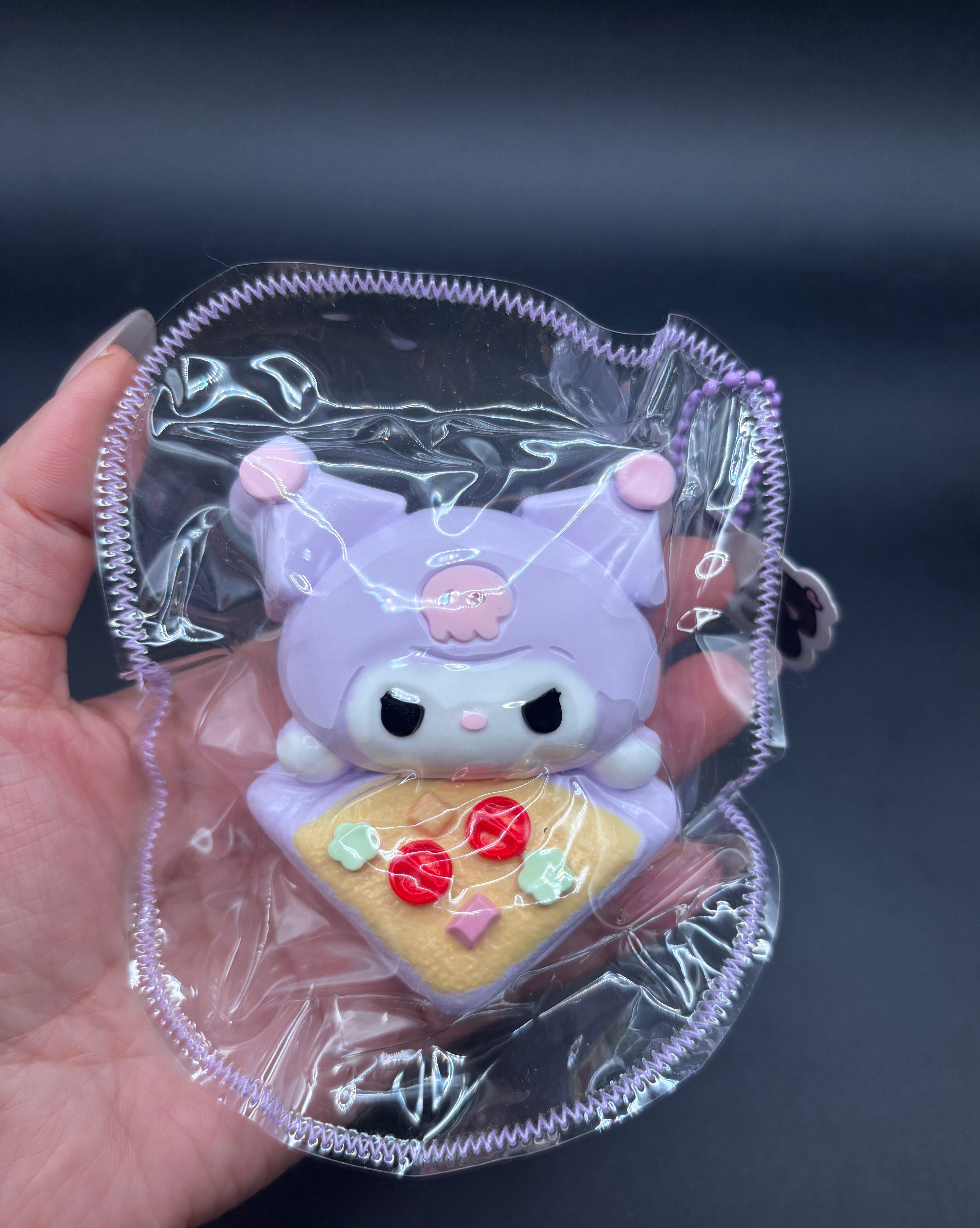 Kuromi side of plizza small detailed cute taba squishy