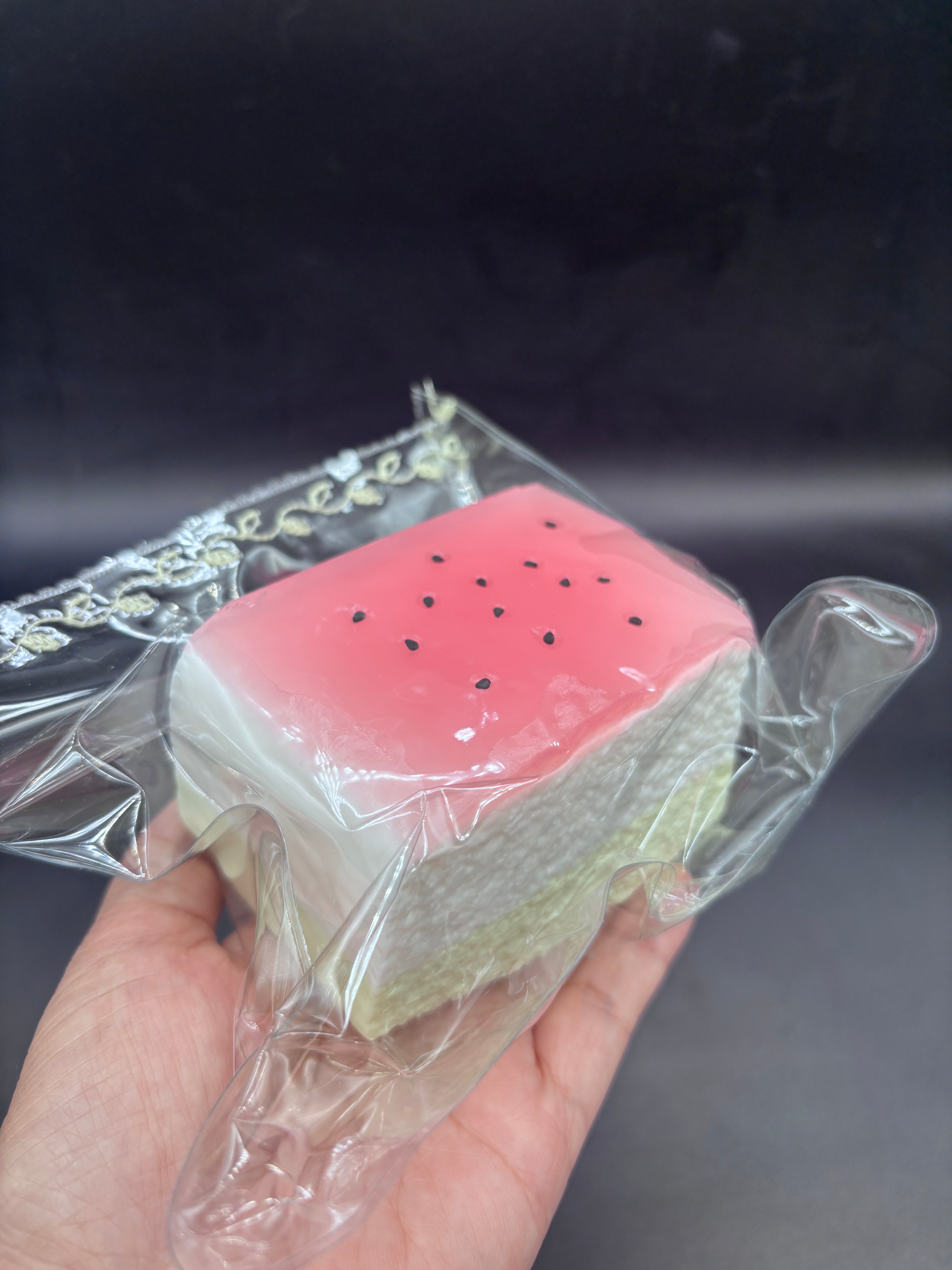 Frozen butter  Large watermelon sponge cake glazed  taba squishy
