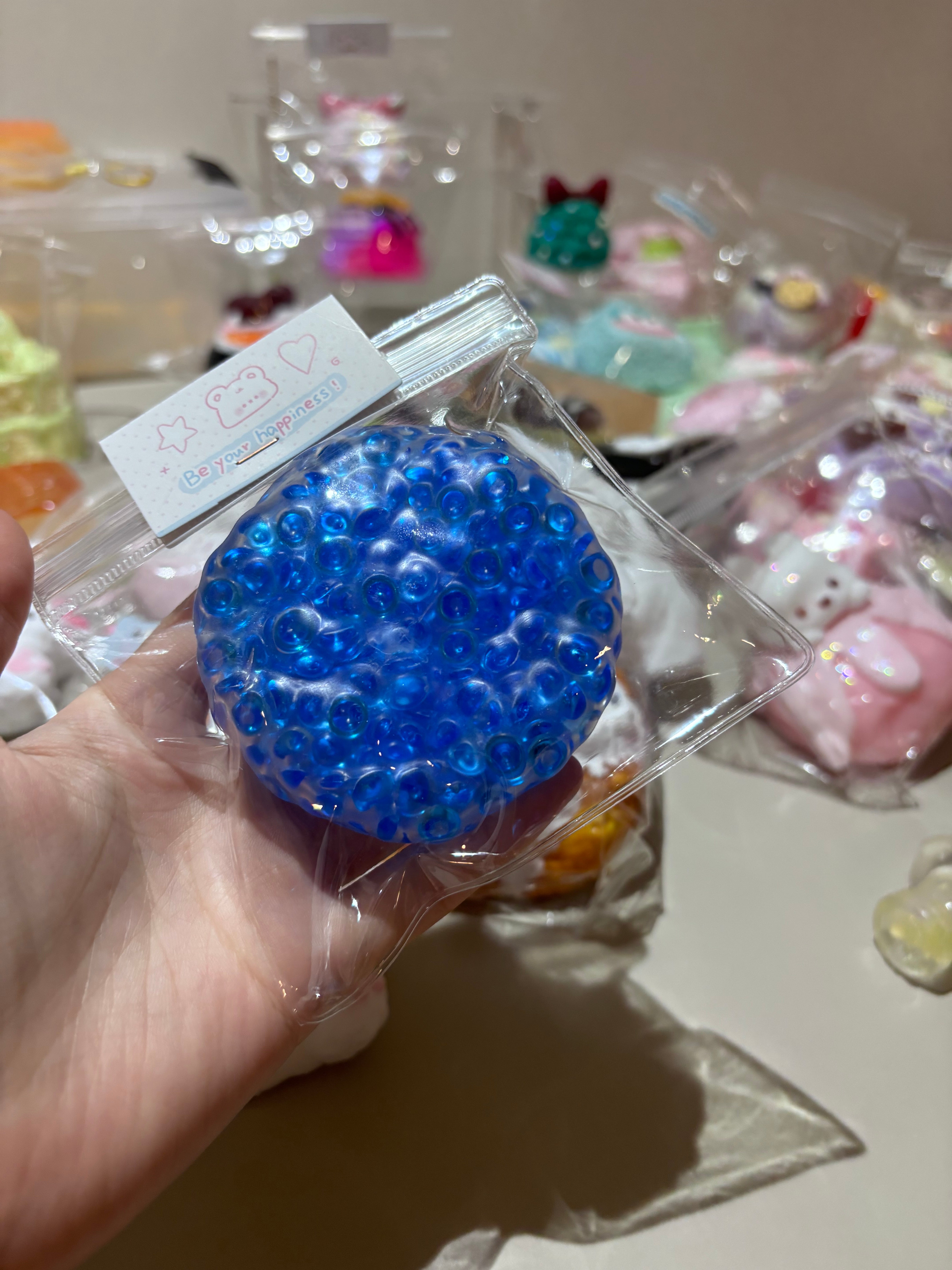 Crunchy bead ball clear blue