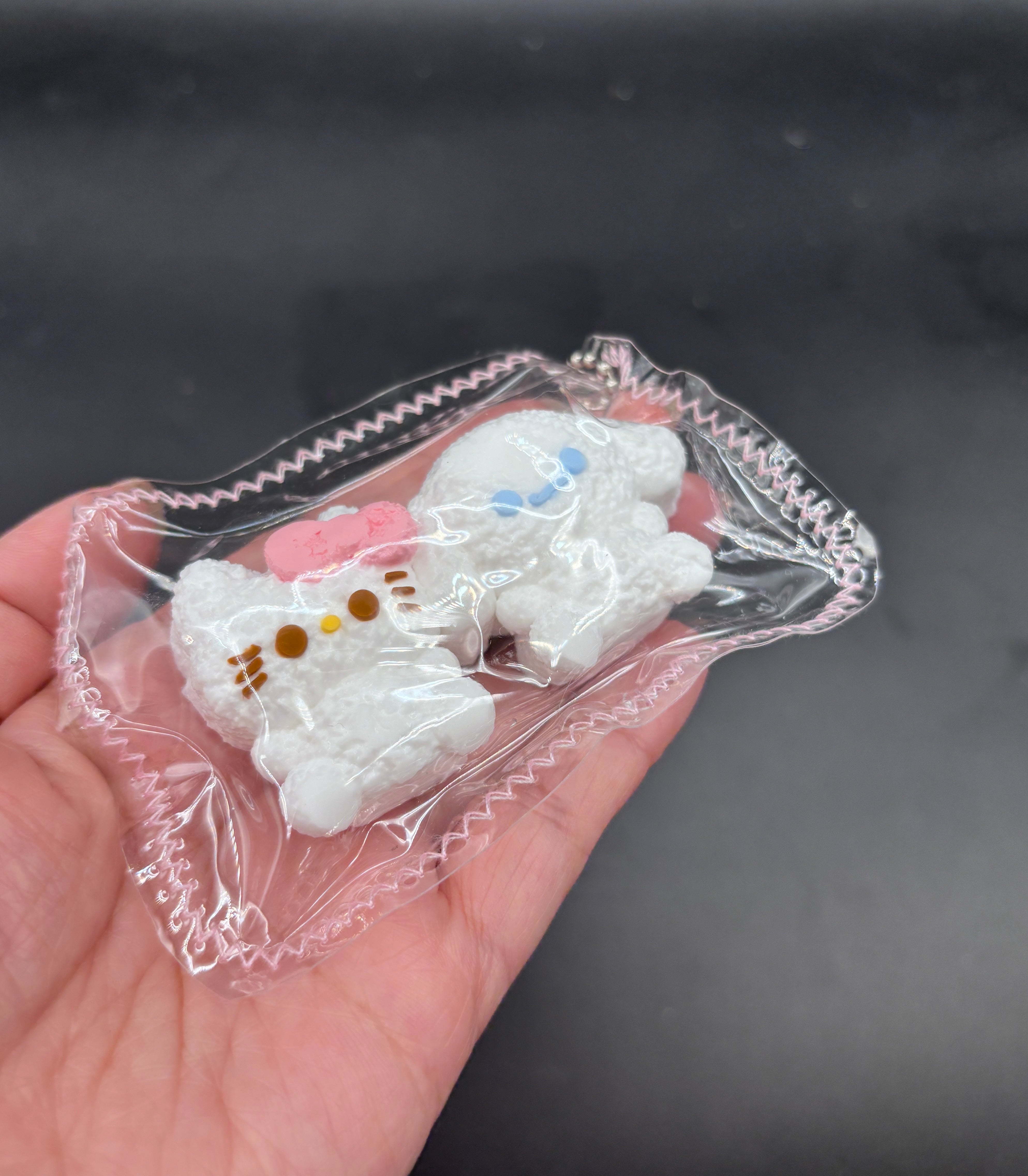 Pack of 2 kitty and cinna keychain soft taba squishy