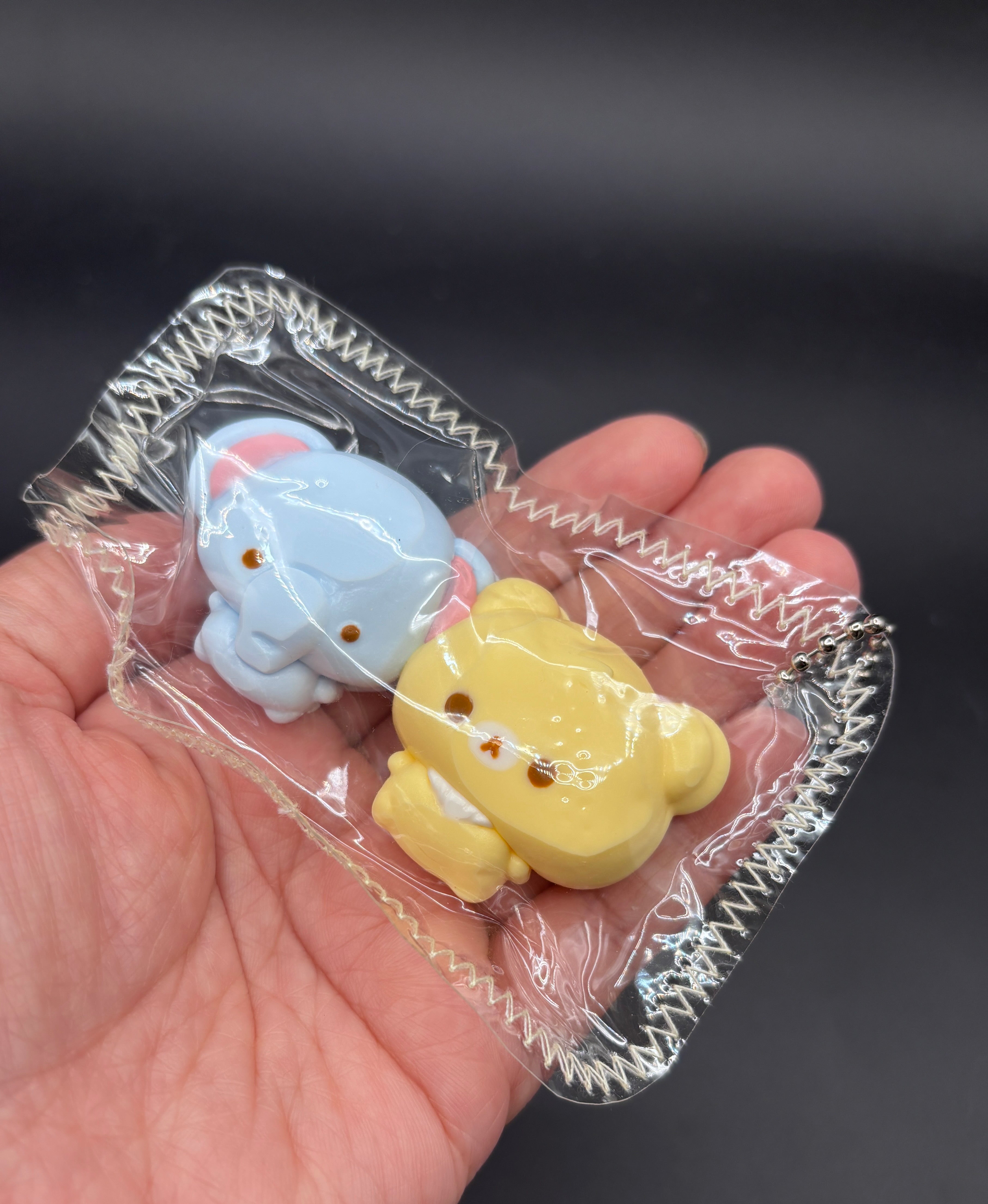 Cute mini keychain elephant and Korilakkuma soft  taba squishy
