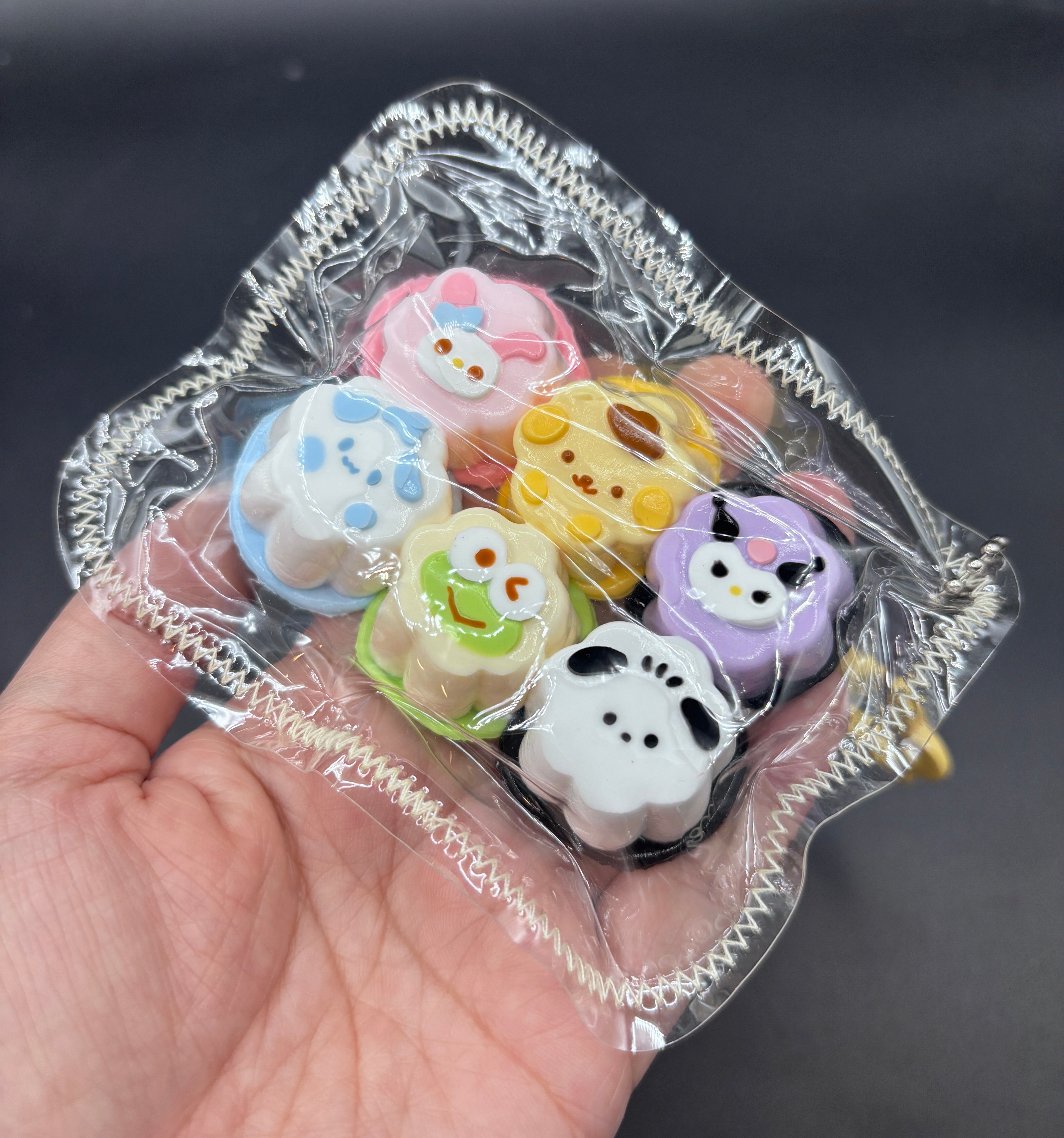 Pack of 6 mini Taba pudding cute cartoon  taba squishy