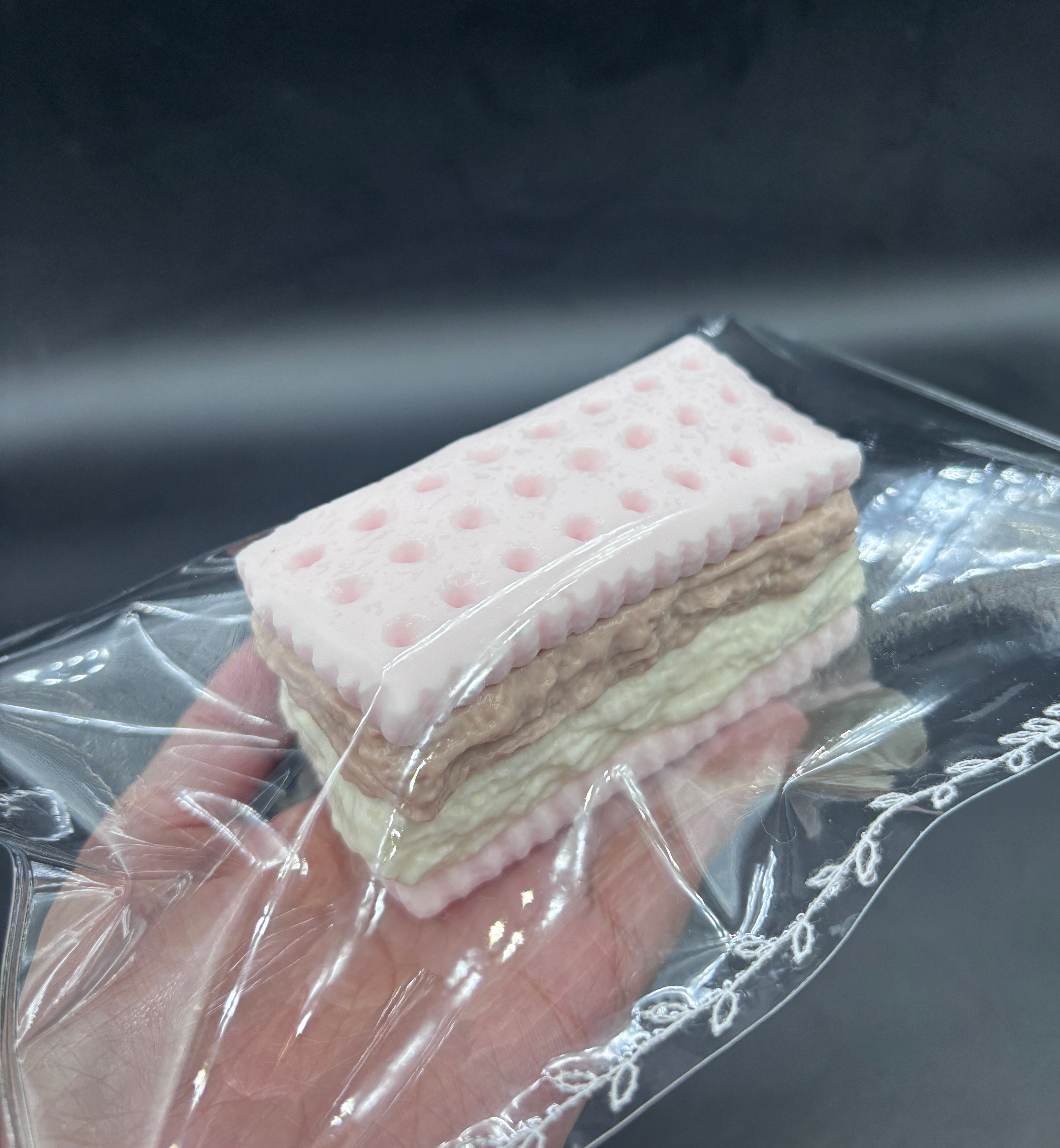 Frozen butter Neapolitan ice cream sandwich  taba squishy