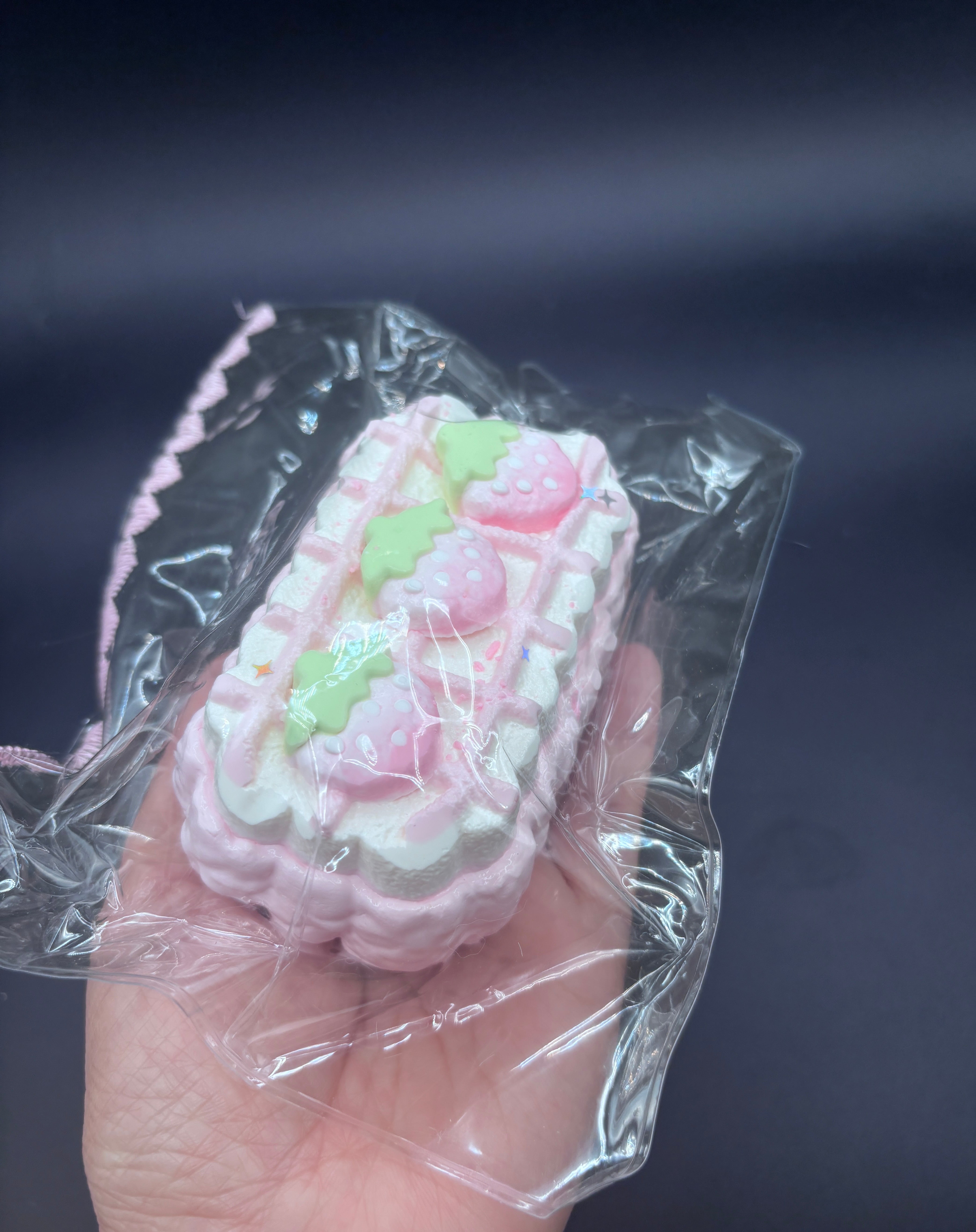 Kawaii strawberry waffle cake soft Taba squishy toy