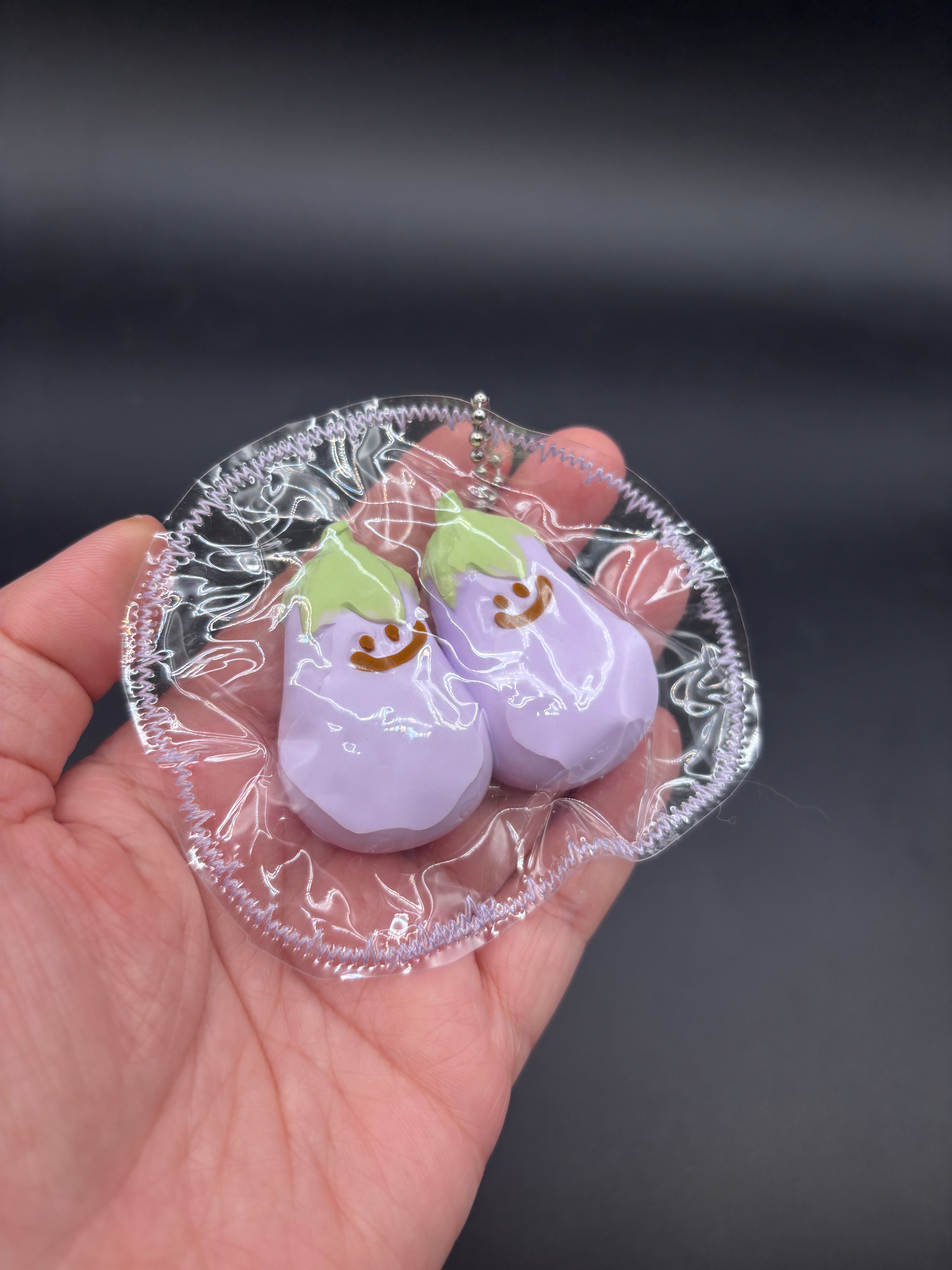 Cute mini keychain eggplant jellycat twins soft