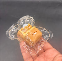 Cute mini rilakkuma bed keychain taba squishy