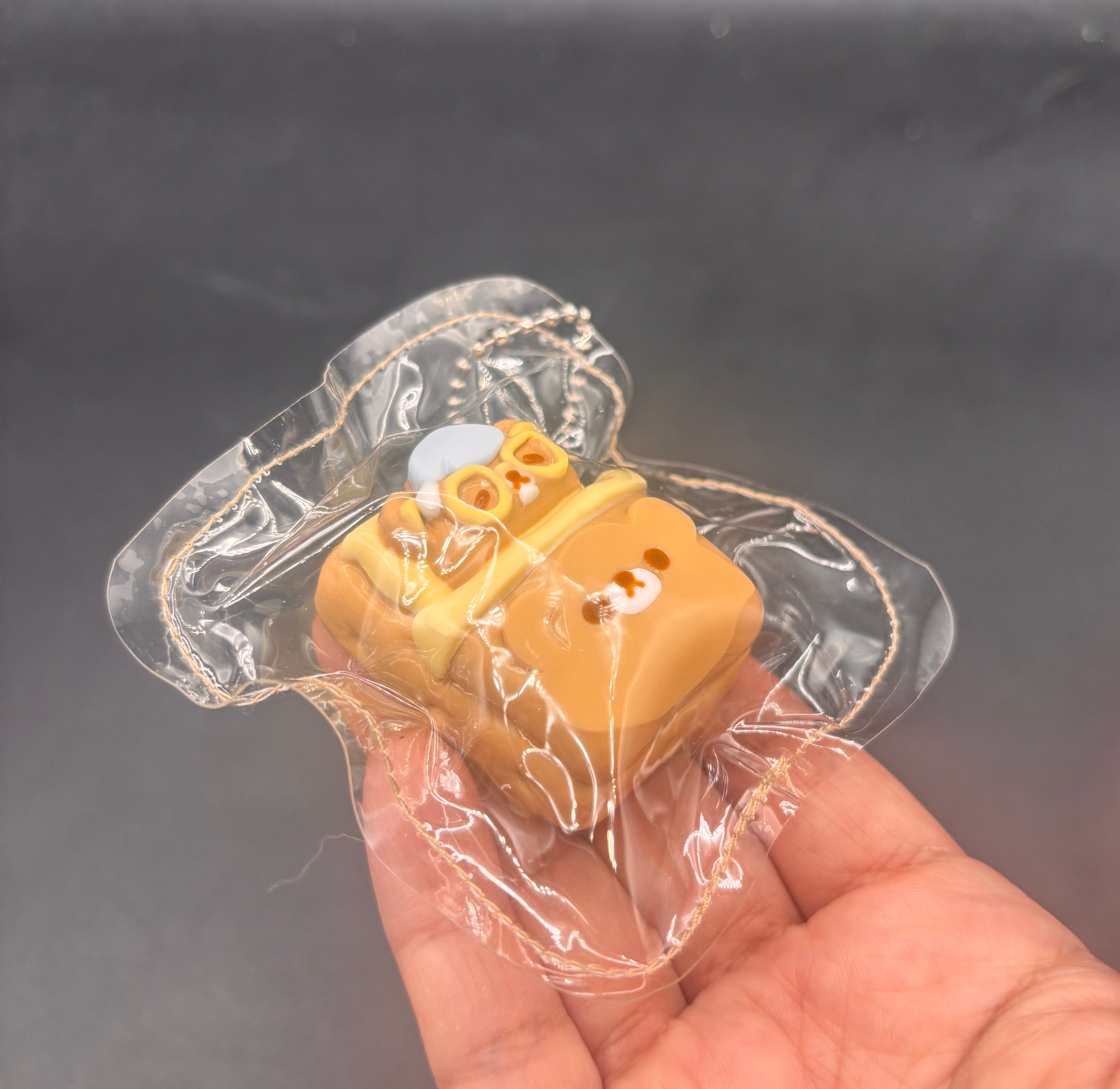 Cute mini rilakkuma bed keychain taba squishy