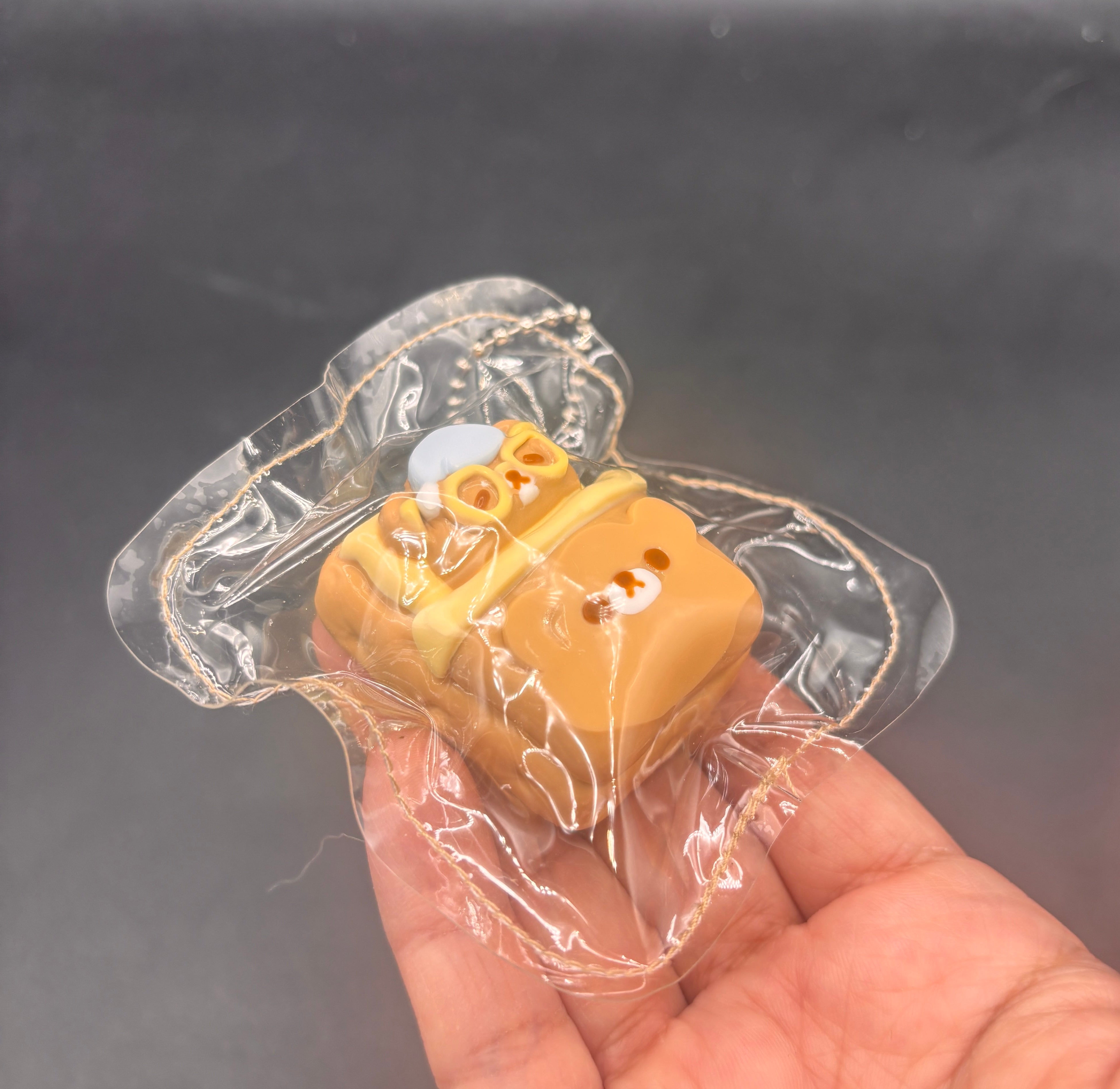 Cute mini rilakkuma bed keychain taba squishy