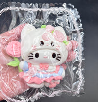 Rose flower kitty hoodie on kitty soft  Taba Squishy Toy