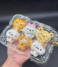 Cute pack of 6 animal kawaii taba squishy
