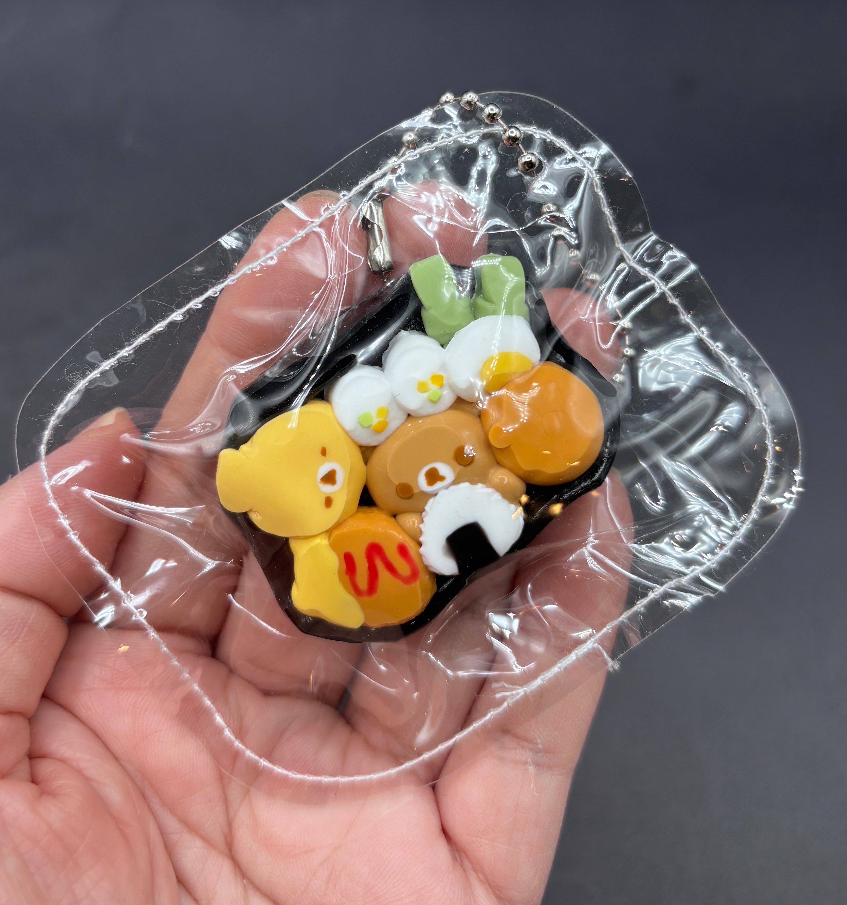 Cute detailed mini keychain bear bento box taba
