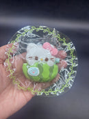 Small cute detailed kitty watermelon soft taba squishy keychain