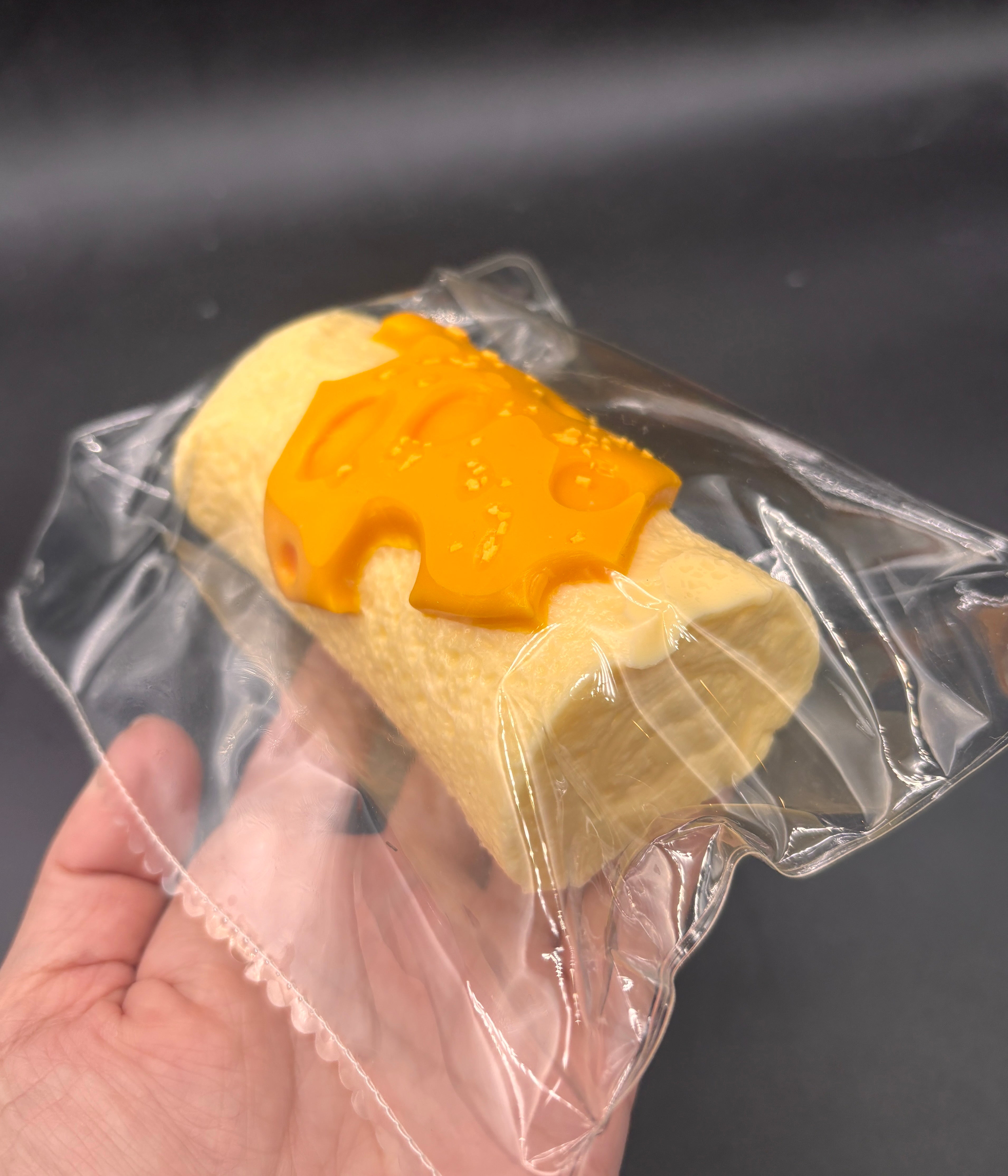 Frozen butter taba Cheese on a sponge cake roll