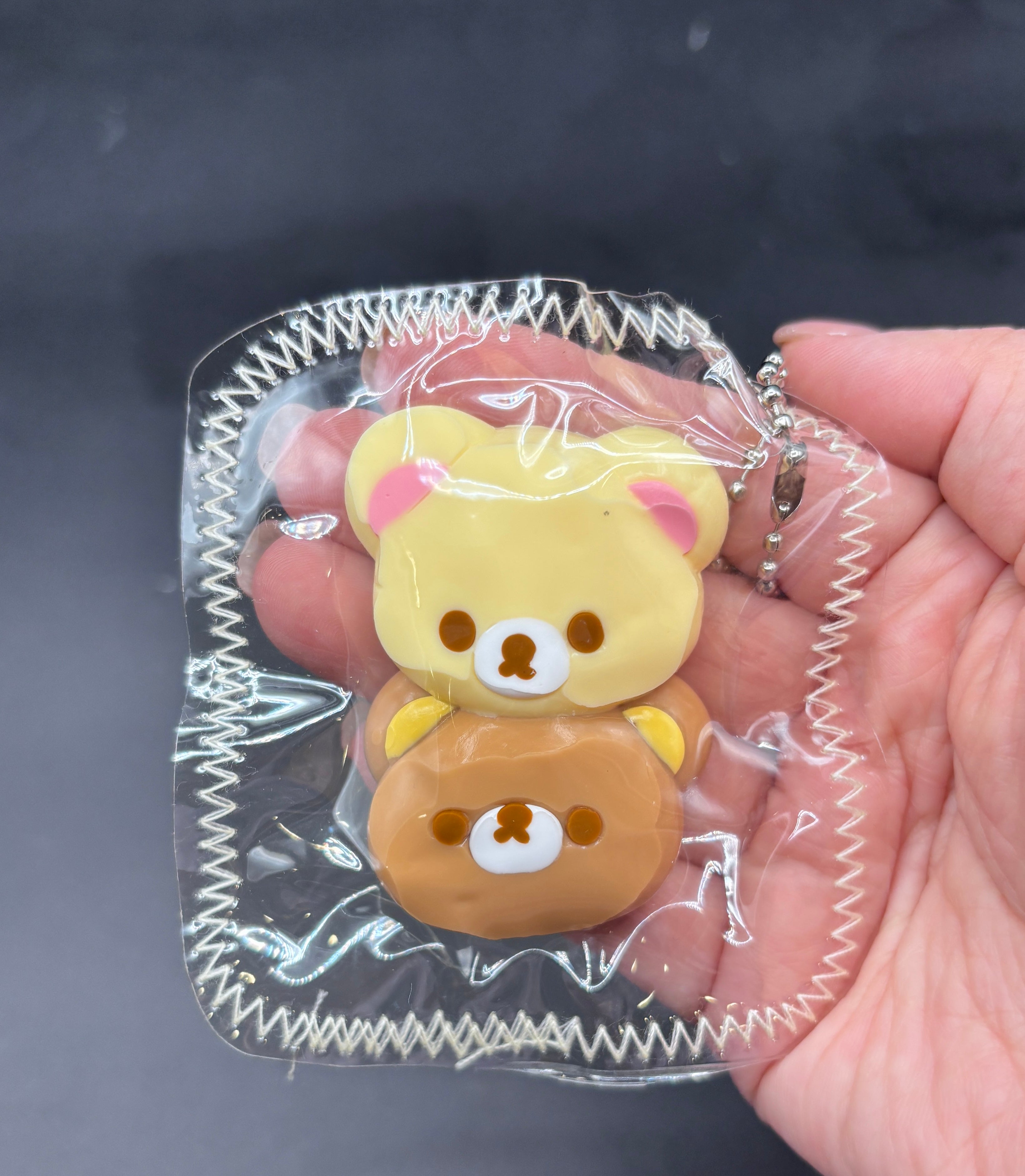 Mini pack of 2 Rilakkuma and Korilakkuma keychain  taba squishy toy