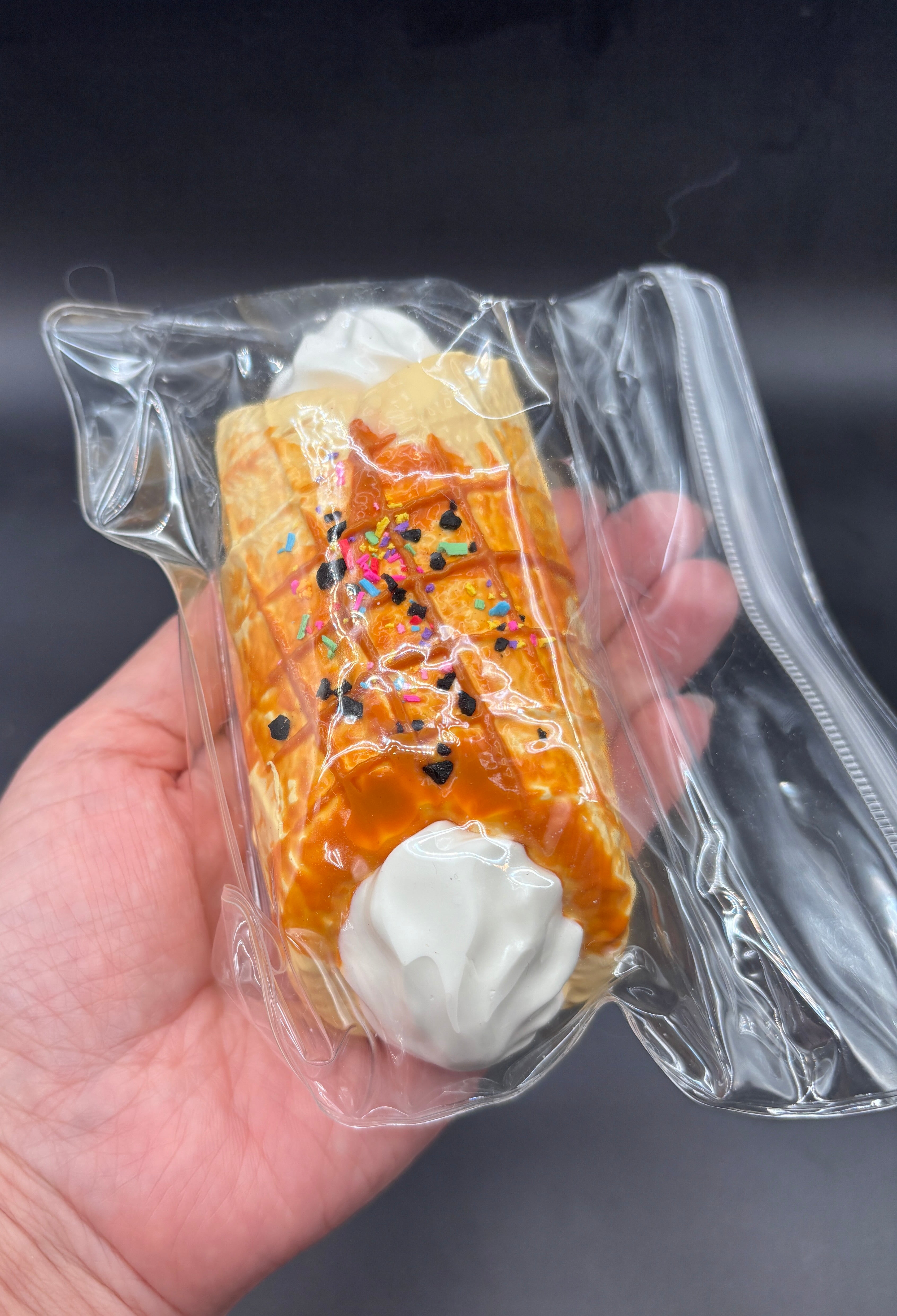 Waffle whipped cream soft food taba squishy