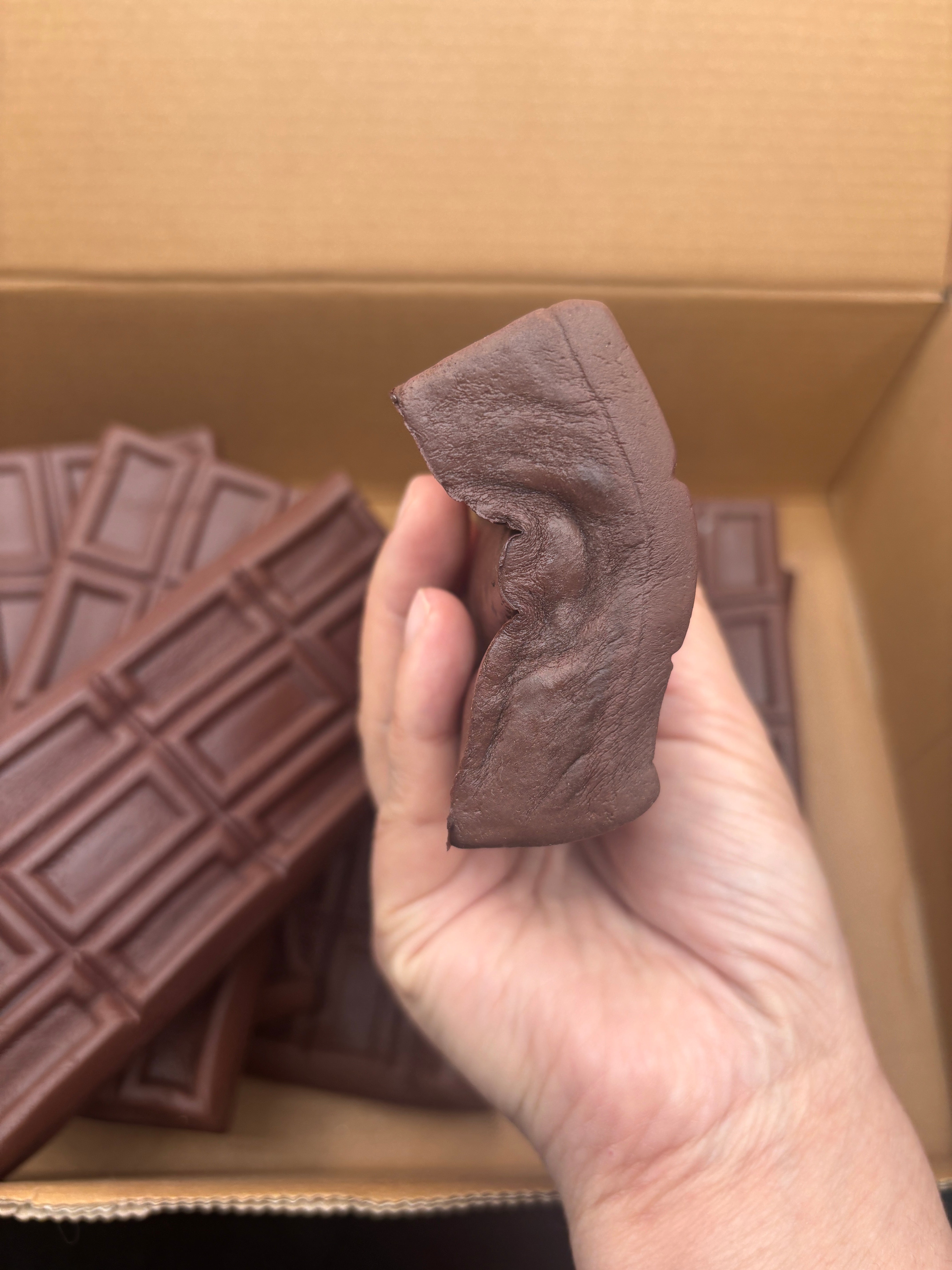 Defective foam slow rise chocolate