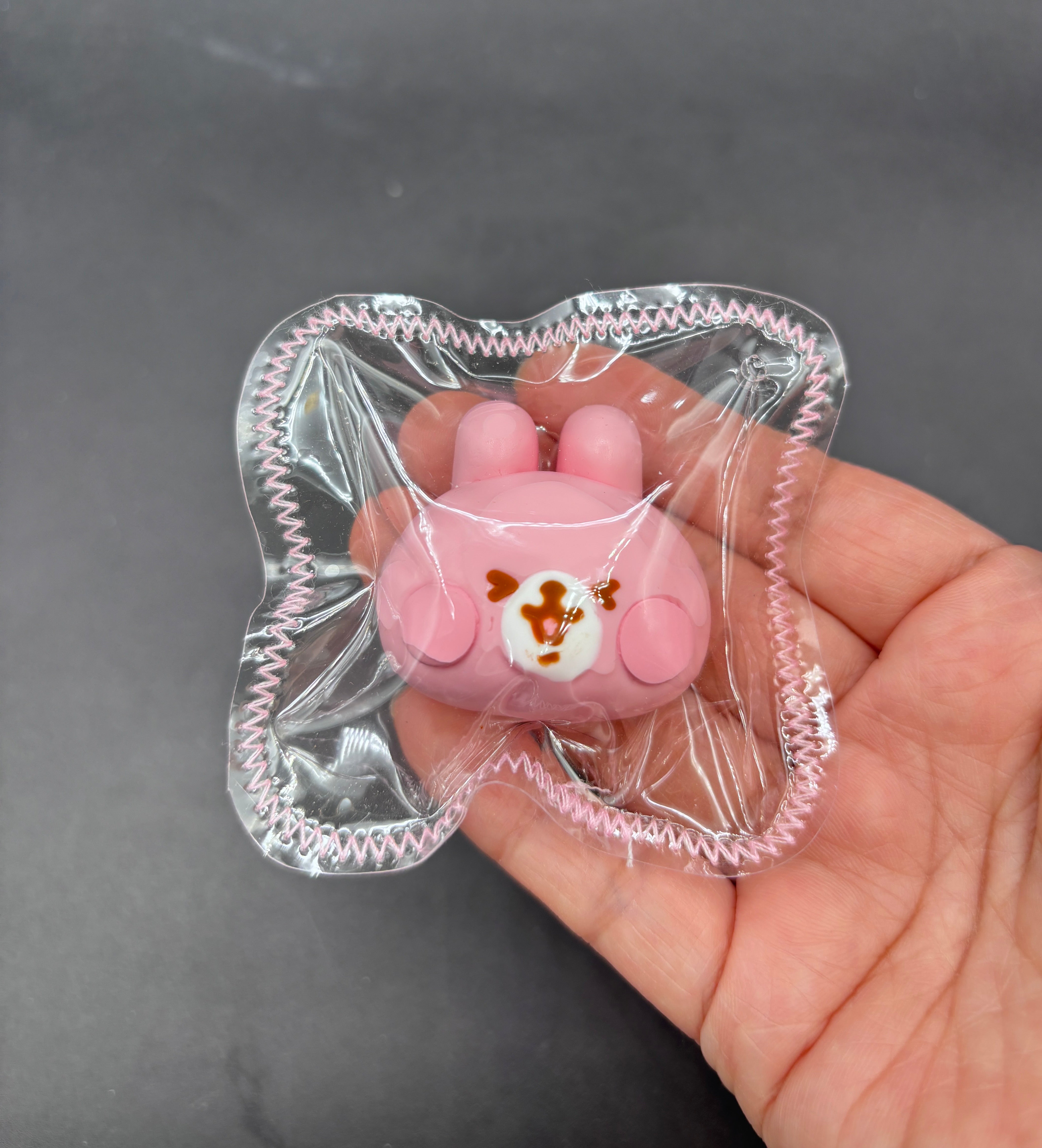 Pink Bunny mini taba  squishy keychain