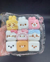 Pack of 9 cartoon mix soft  taba squishy