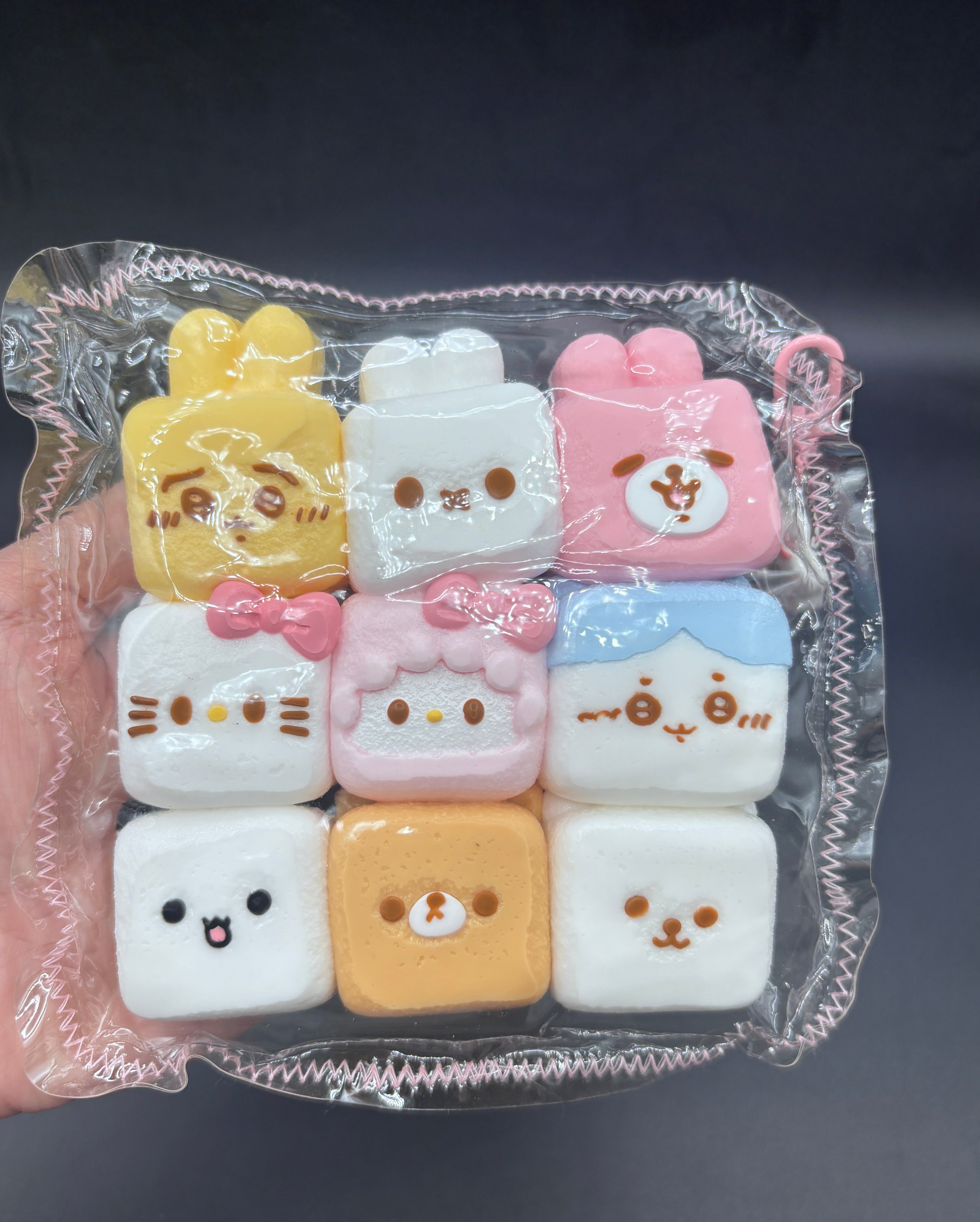 Pack of 9 cartoon mix soft  taba squishy
