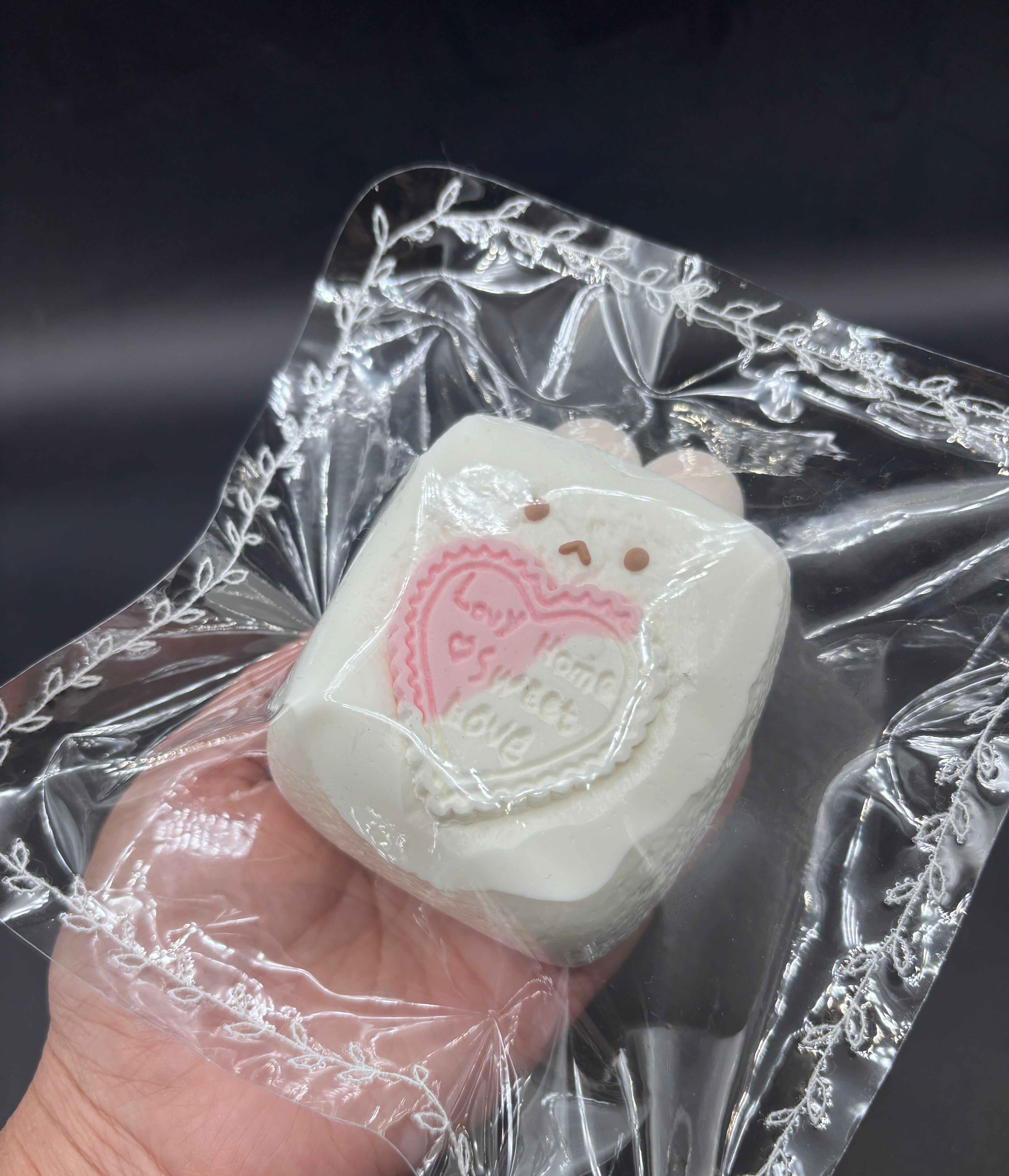 Frozen butter cute bunny taba squishy with heart  taba squishy