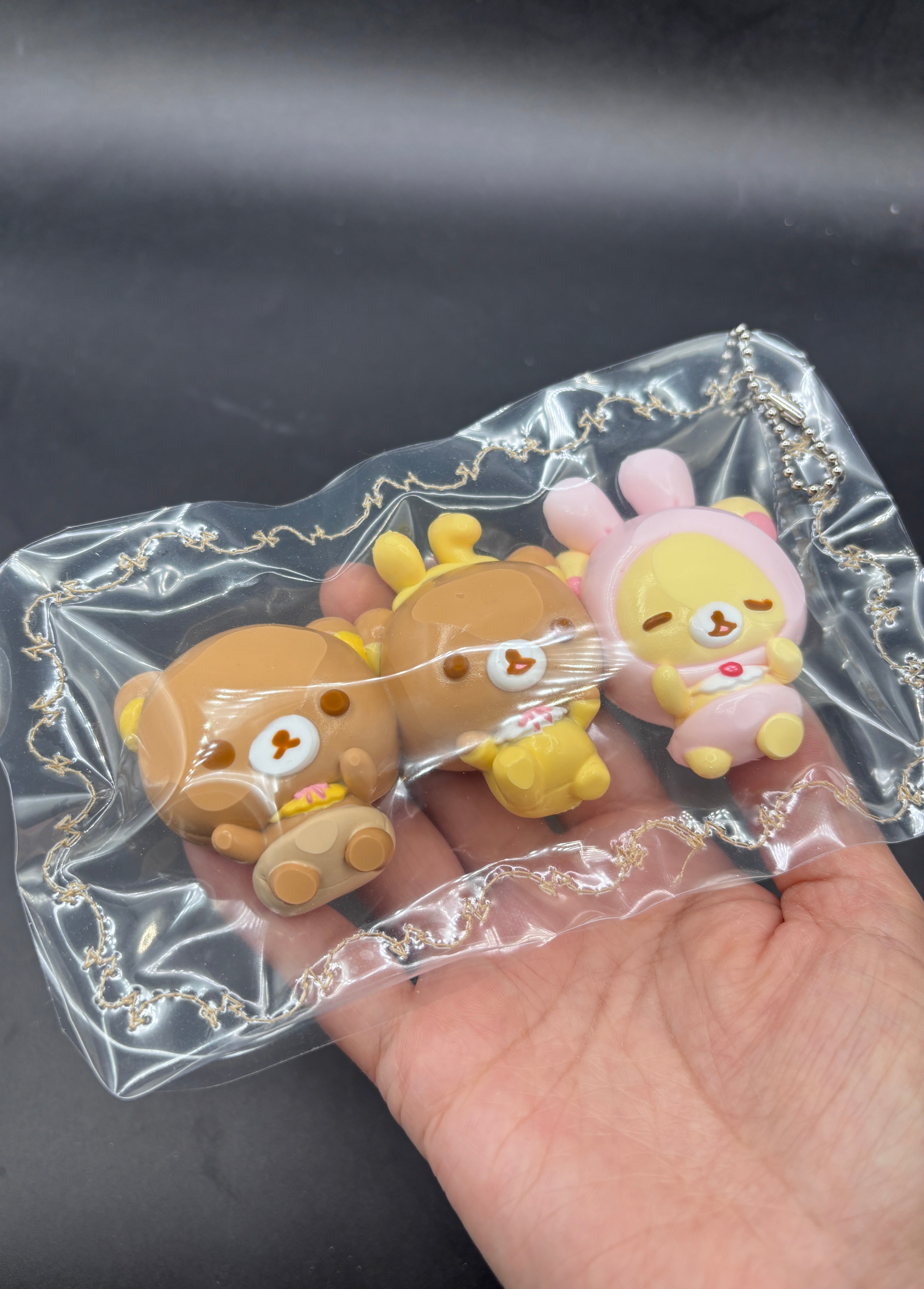 Pack of 3 rilakkuma in costumes cute  taba squishy