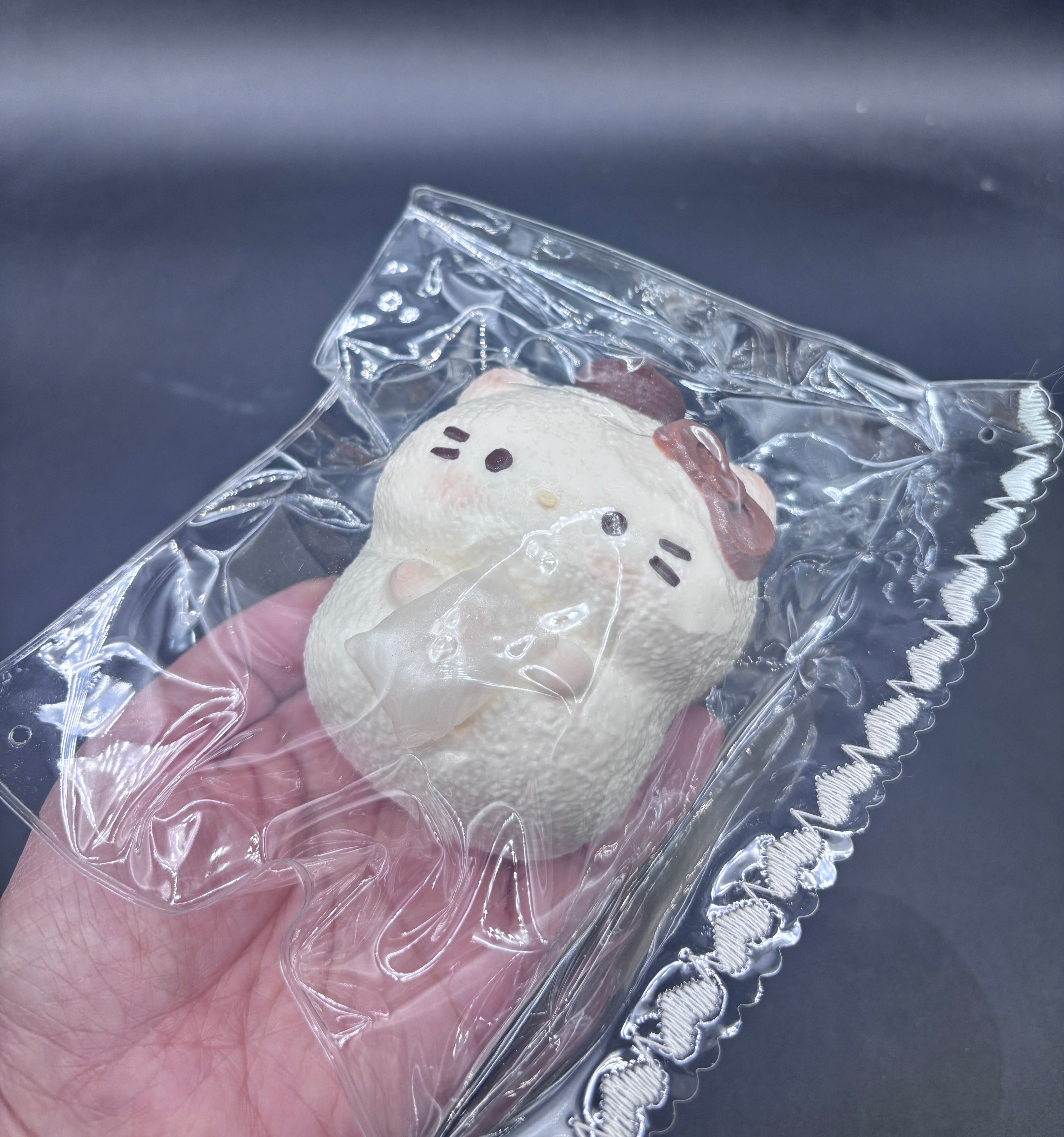 Frozen butter cute kitty holding a pillow  taba squishy