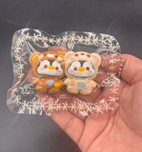 Mini penguin twins in a rila hoodie tab keychain taba squishy
