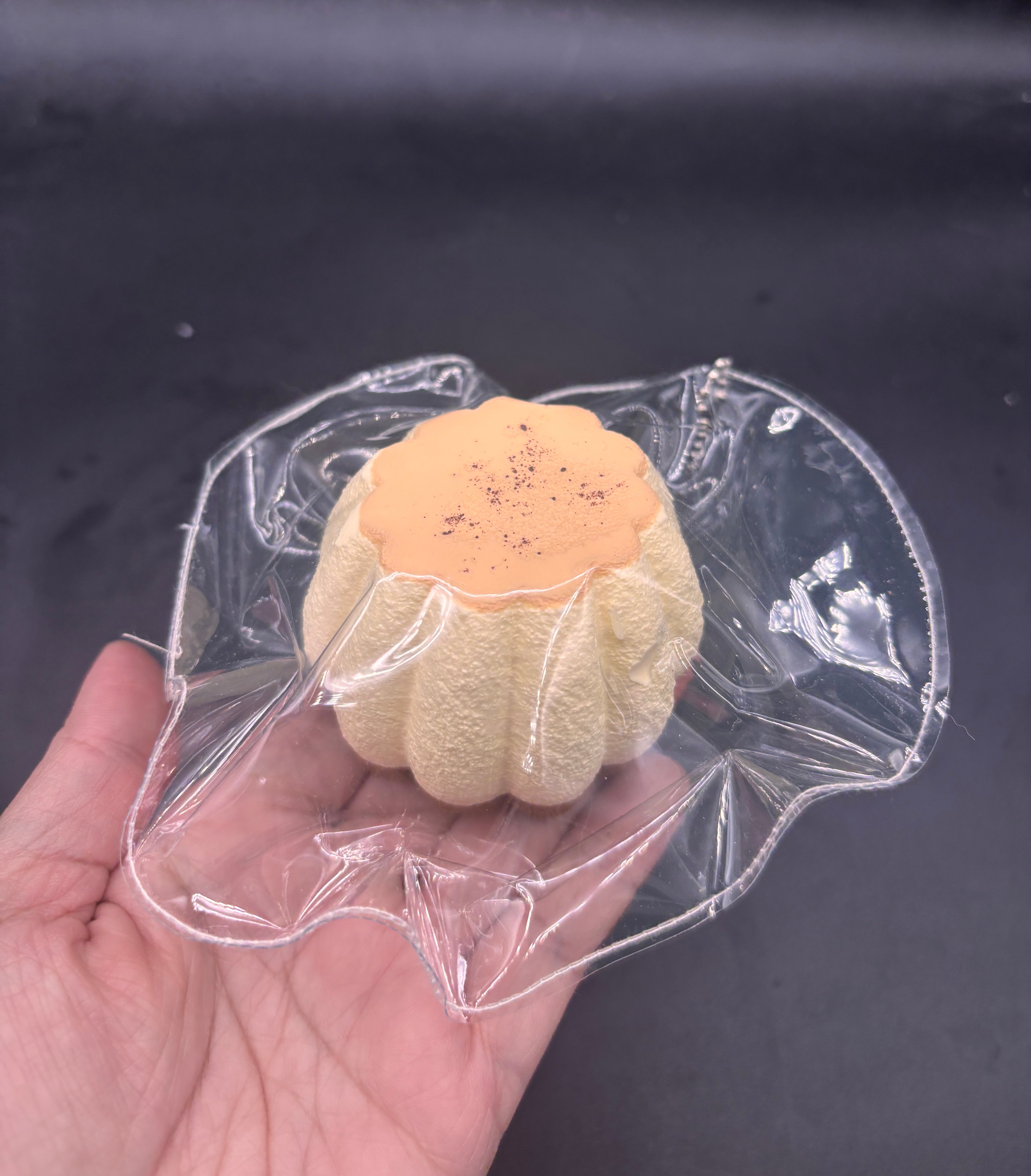 Small keychain caramel pudding soft taba squishy