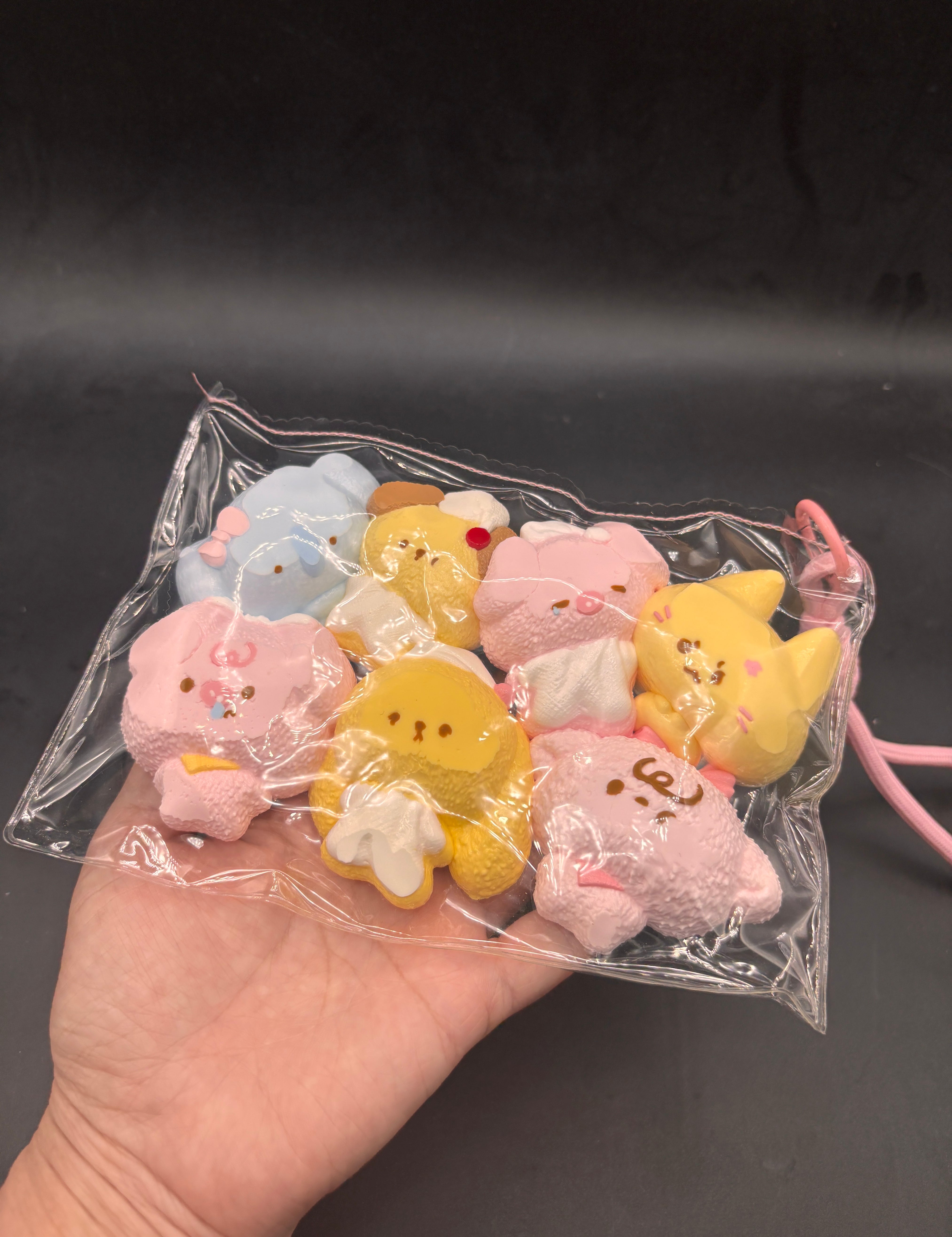 Pack of 7 super cute plushie animal small  taba squishy