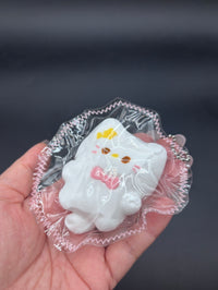 Cute mini keychain kitty laying down soft taba squishy