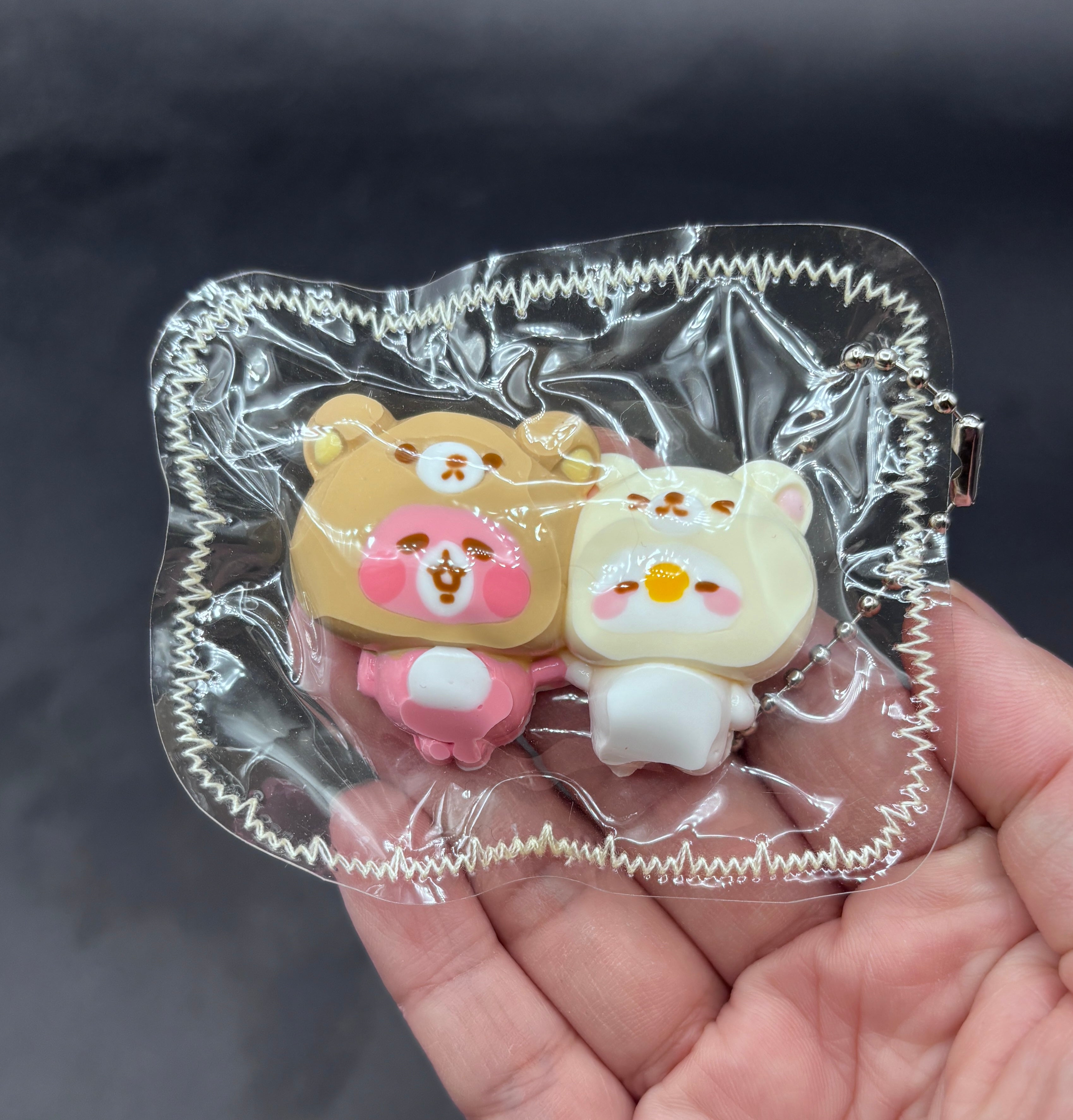 Mini keychain twins bear hoodie