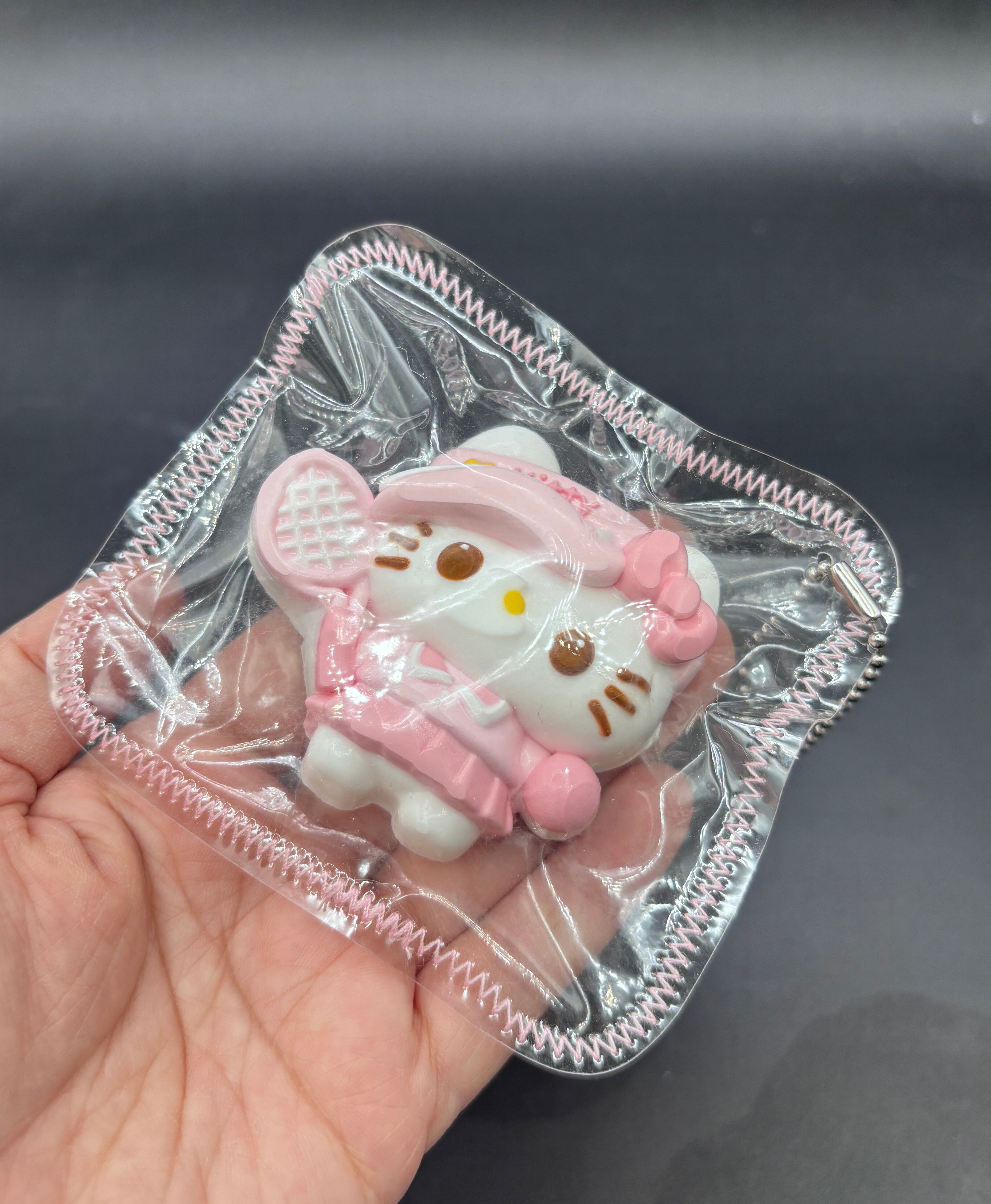 Small kitty tennis player kawaii soft taba squishy