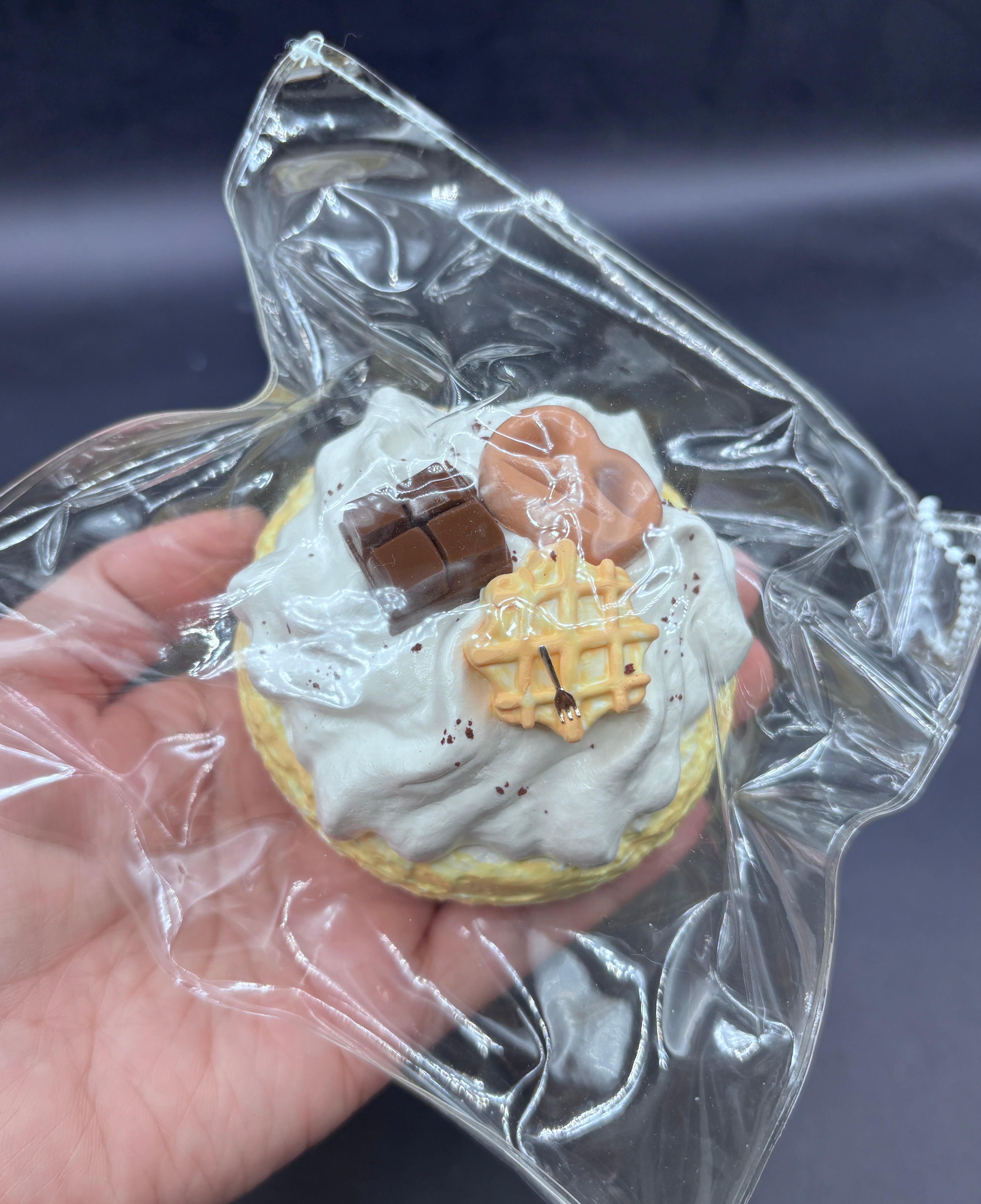 Cute realistic cake with whipped cream taba squishy