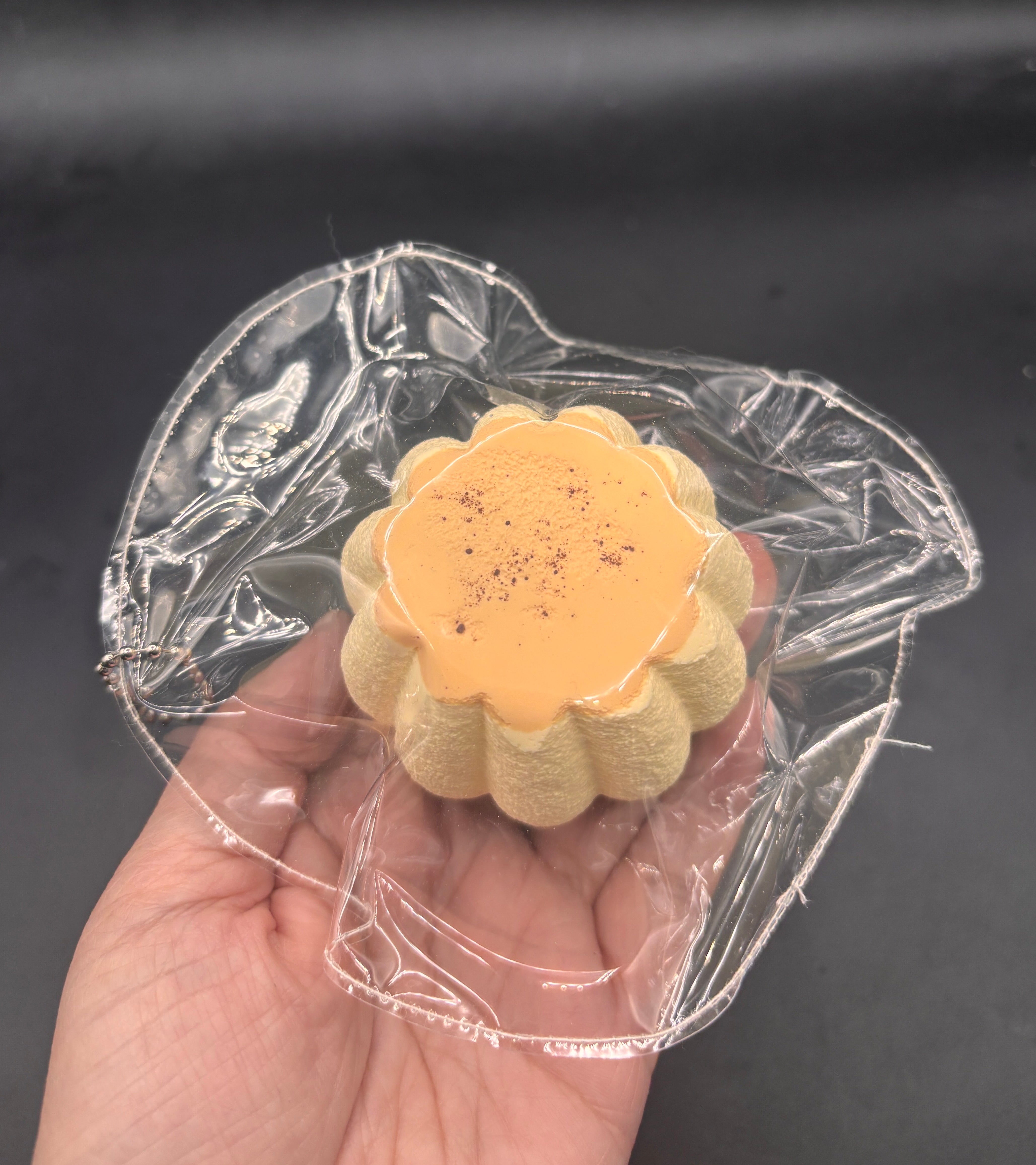 Small keychain caramel pudding soft taba squishy