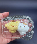 Pack of 2 mini keychain pudding bear and hamster twins Taba squishy toy