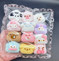 large pack of 12 small cartoon  Taba Squishy Toy