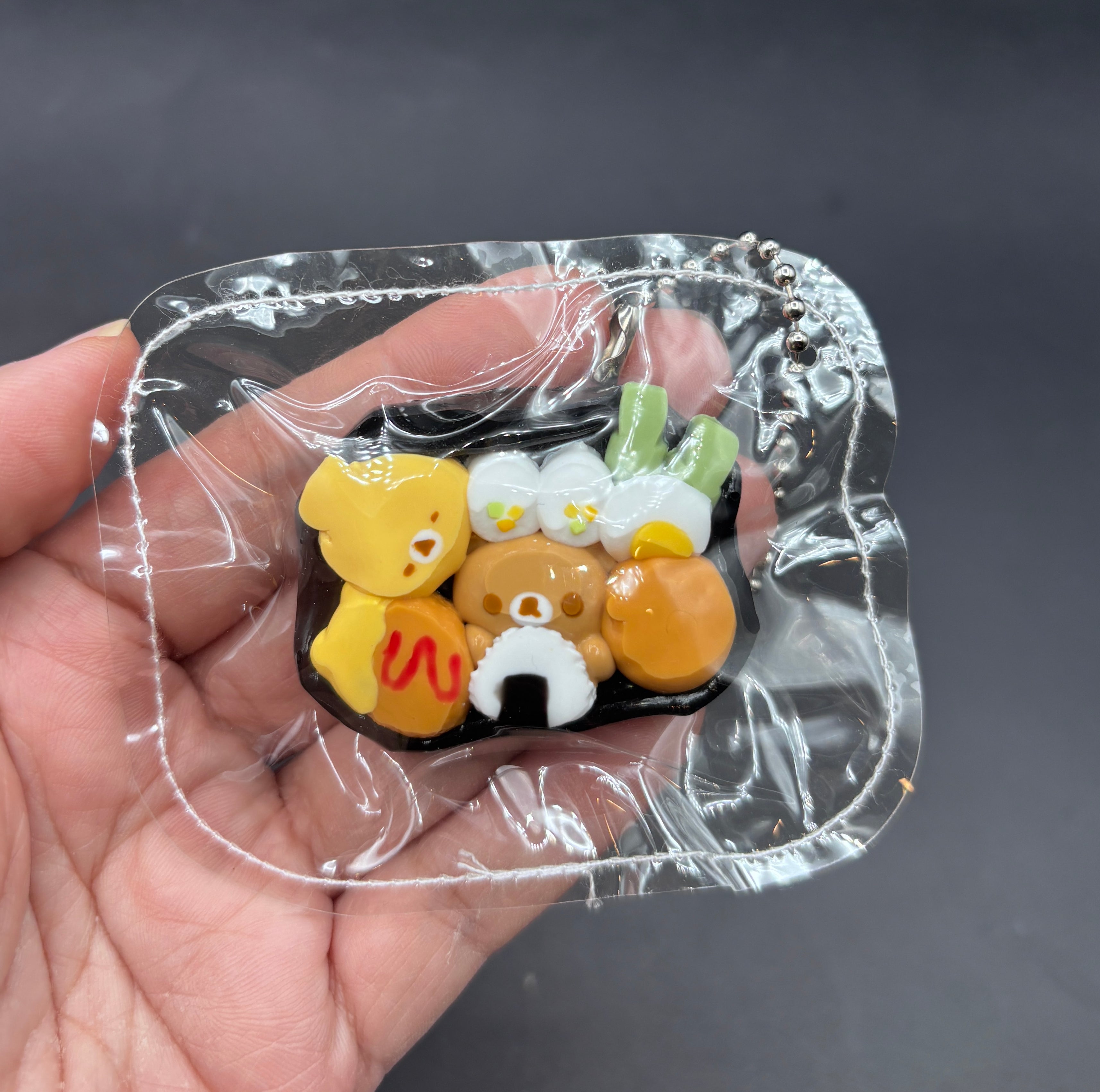 Cute detailed mini keychain bear bento box taba
