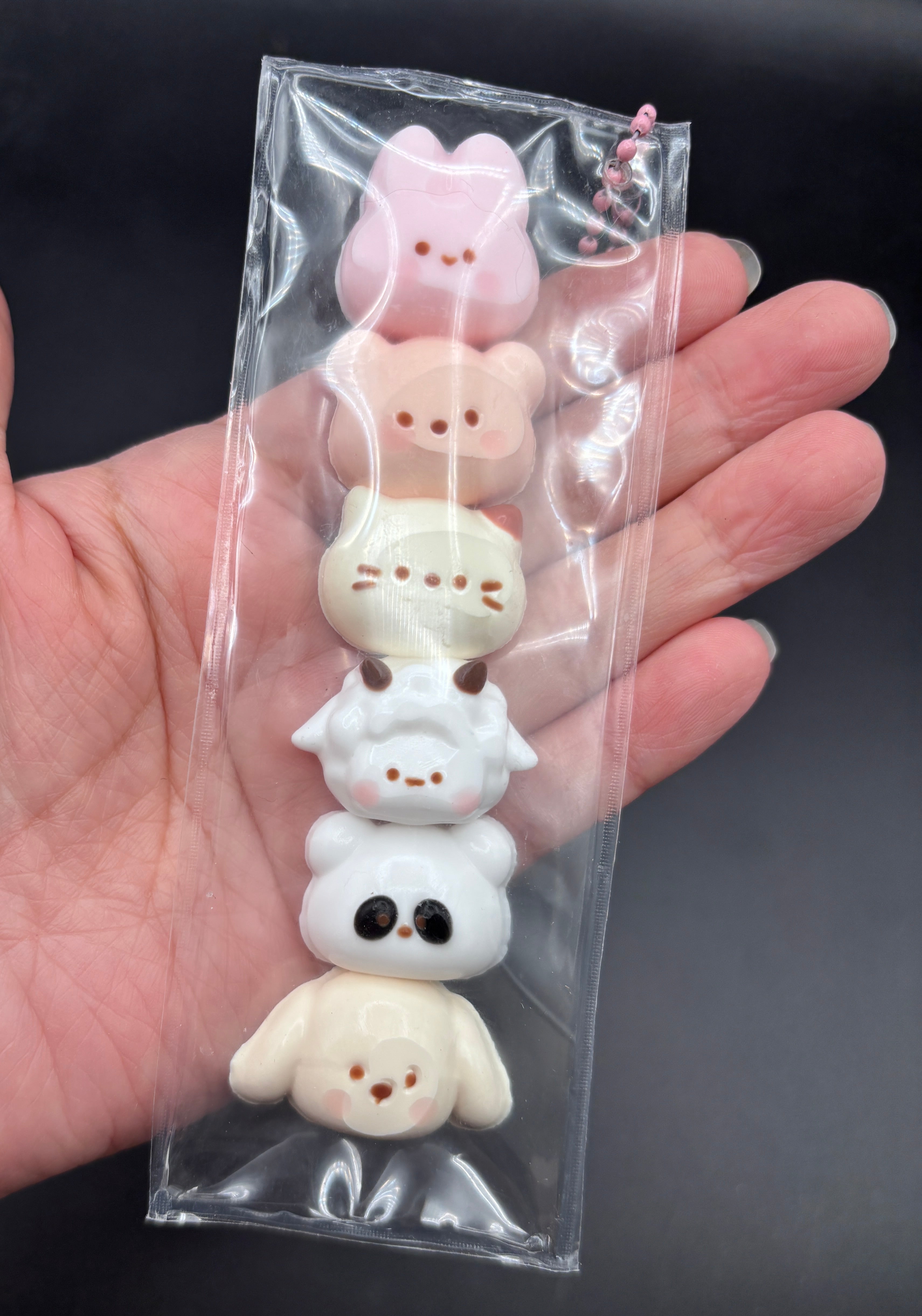 6 mini animal cute keychain Taba Squishy Toy