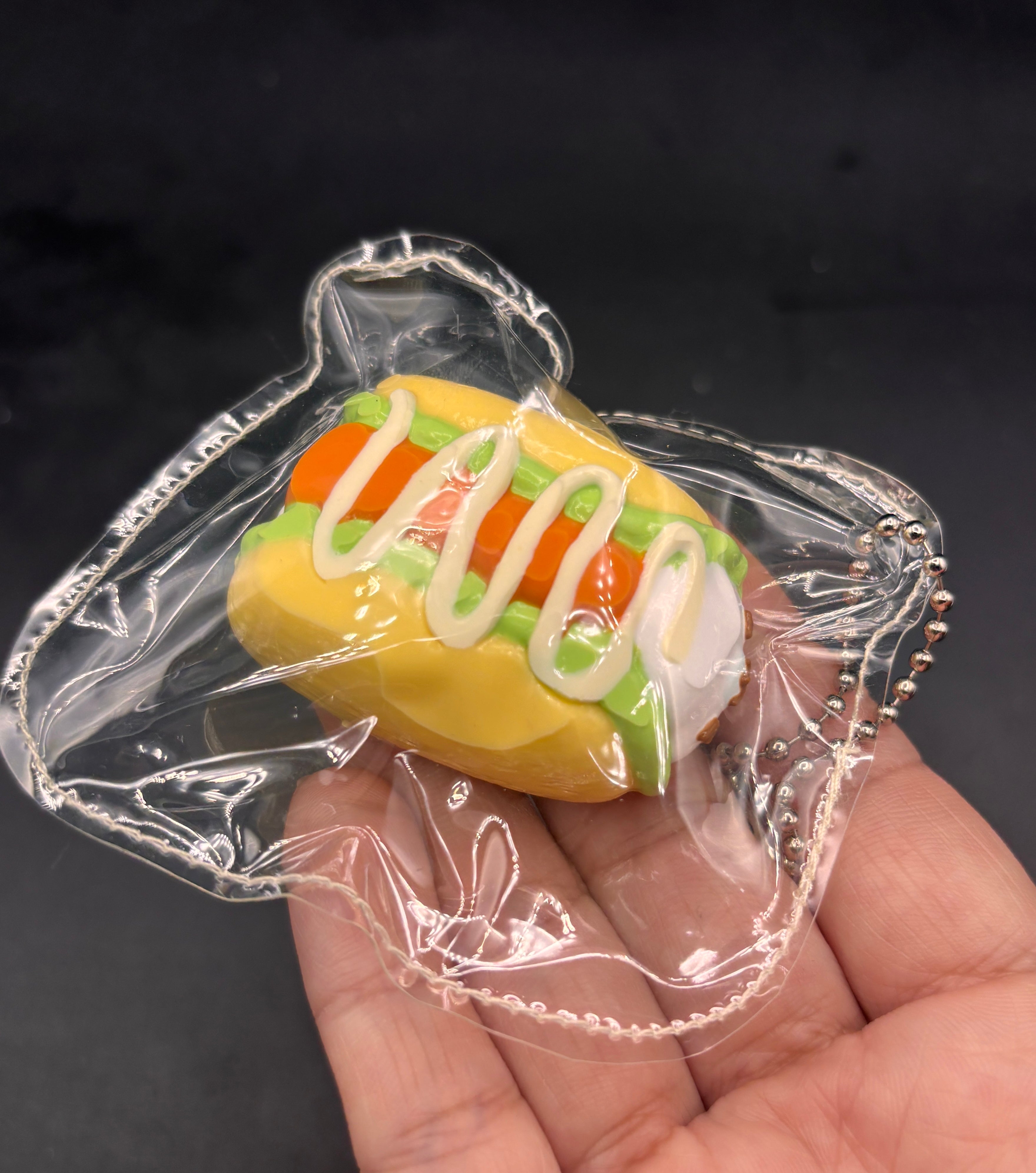 Cute mini keychain puppy hotdog