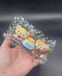 Cute pack of 3 mini Rilakkuma family taba squishy keychain