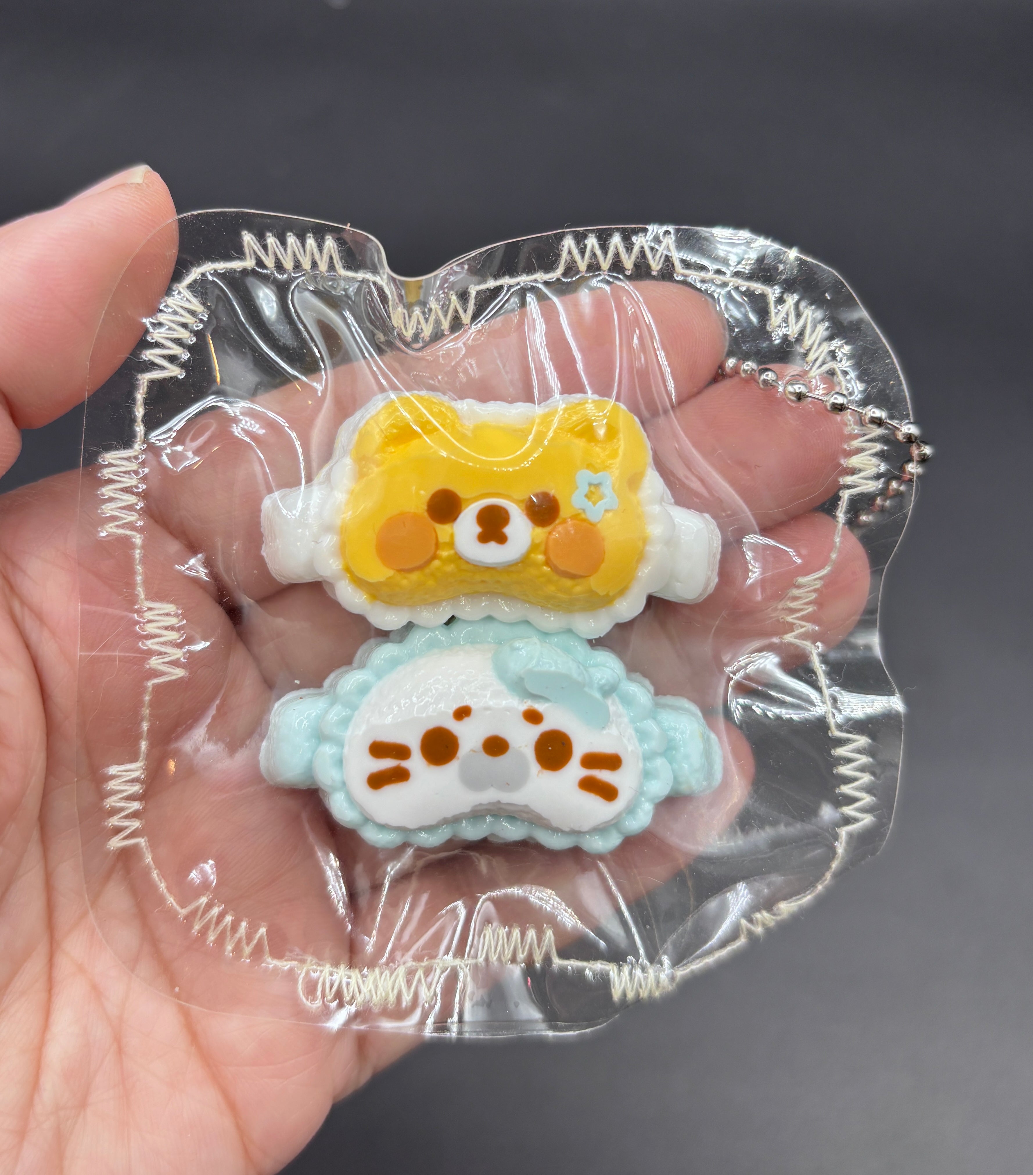 Bear and seal eye mask mini Taba keychain