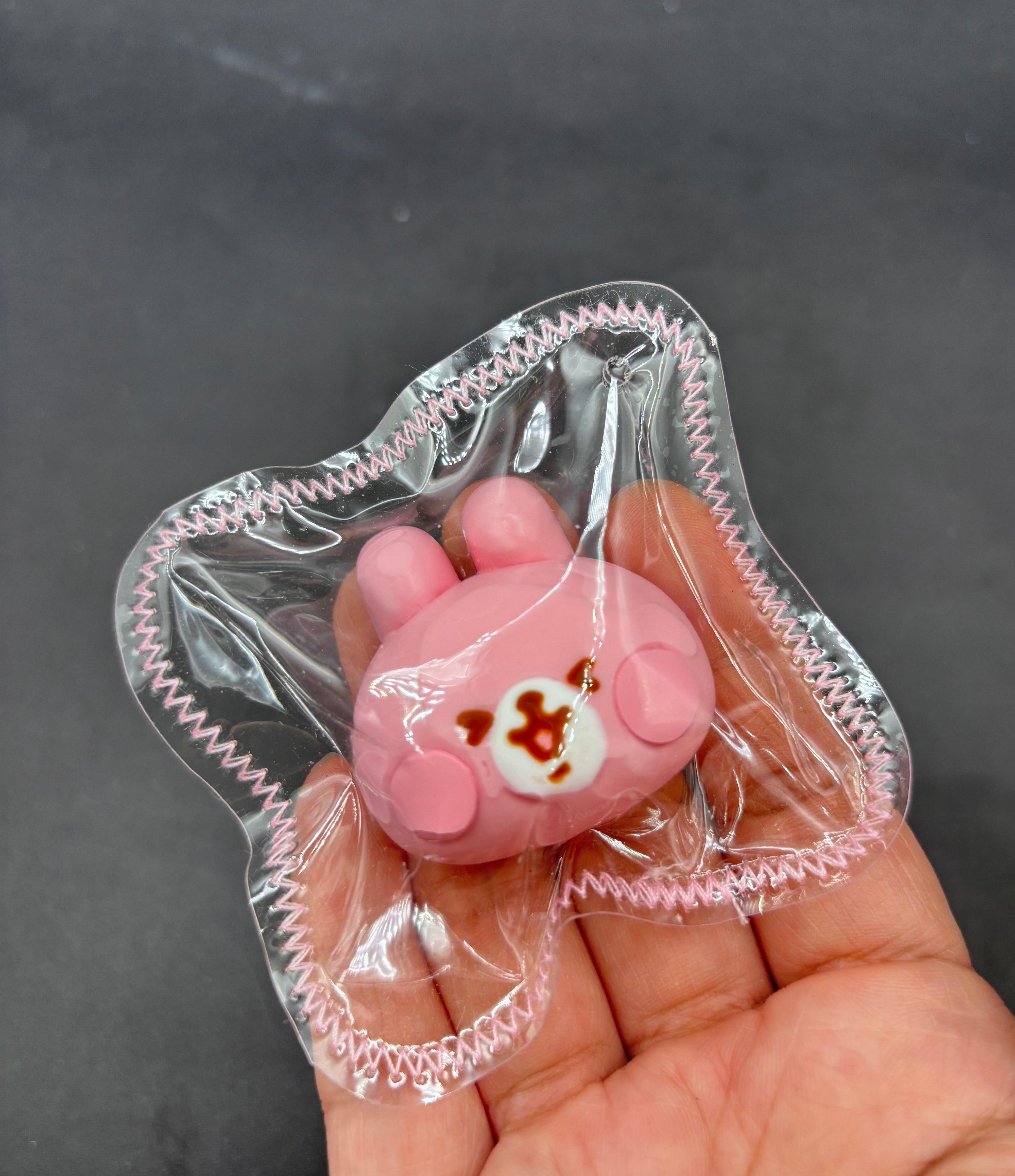Pink Bunny mini taba  squishy keychain